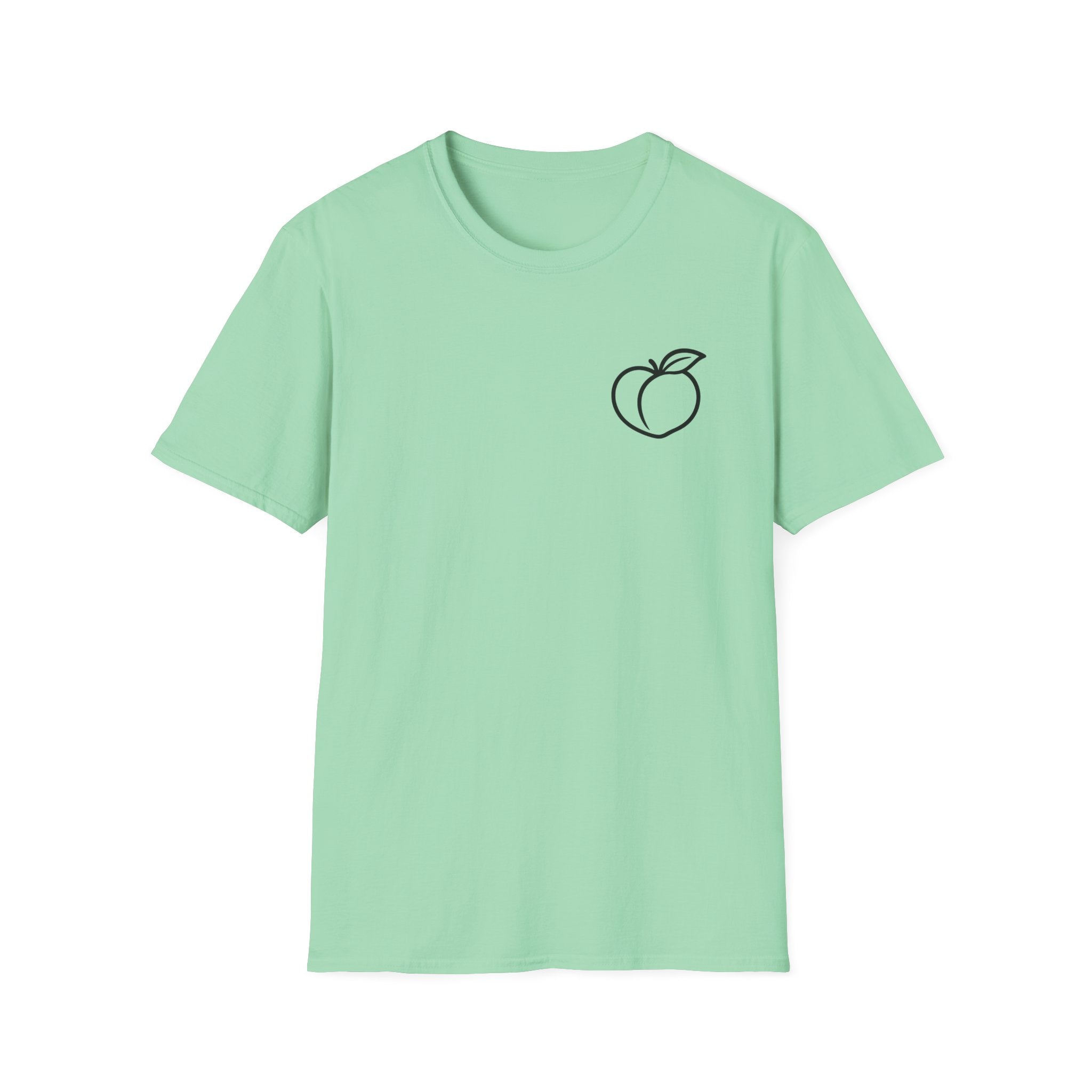 Peach Outline T‑Shirt — Minimal Fruit Graphic Tee