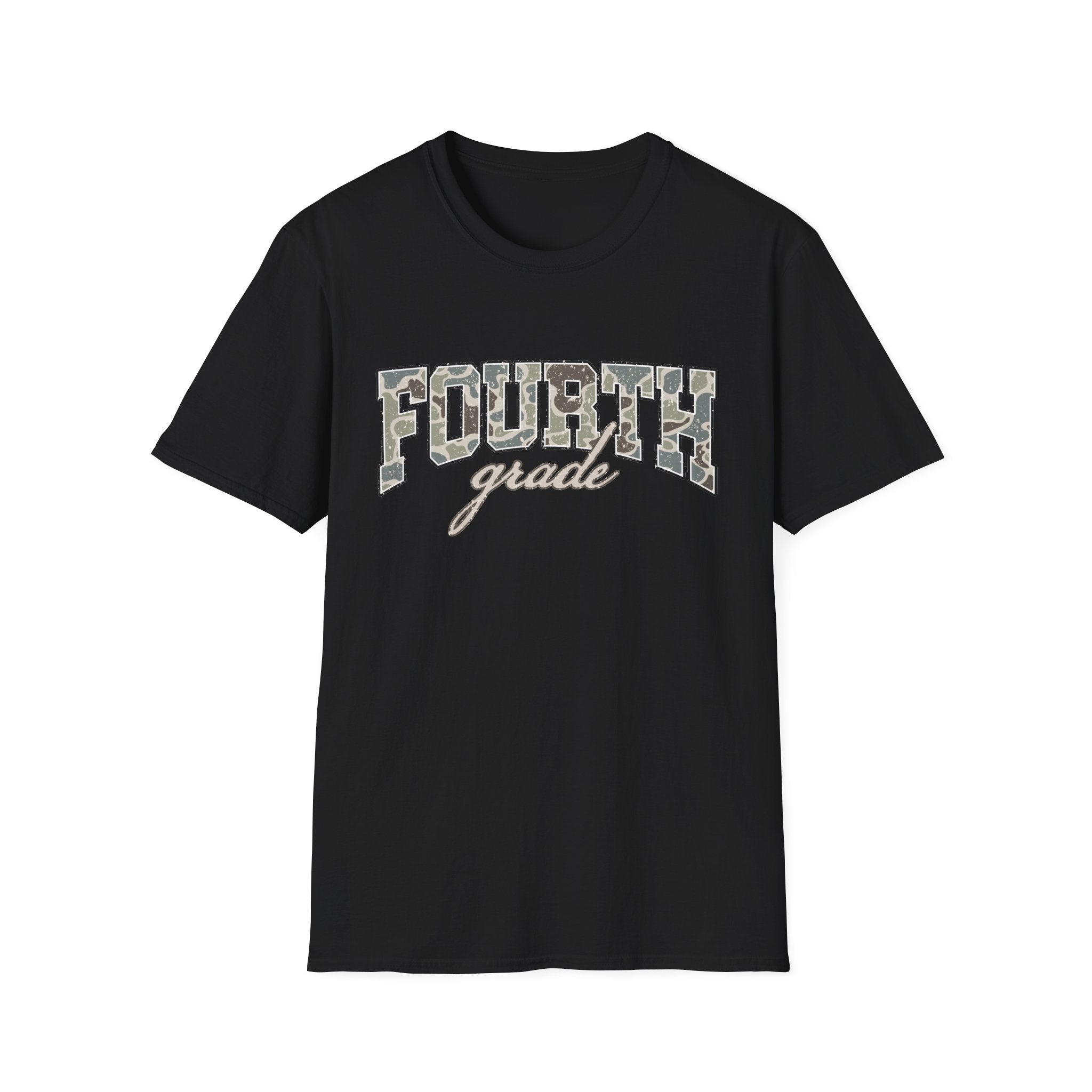 Fourth Grade Camo T-Shirt — 'Fourth Grade' School Spirit Tee
