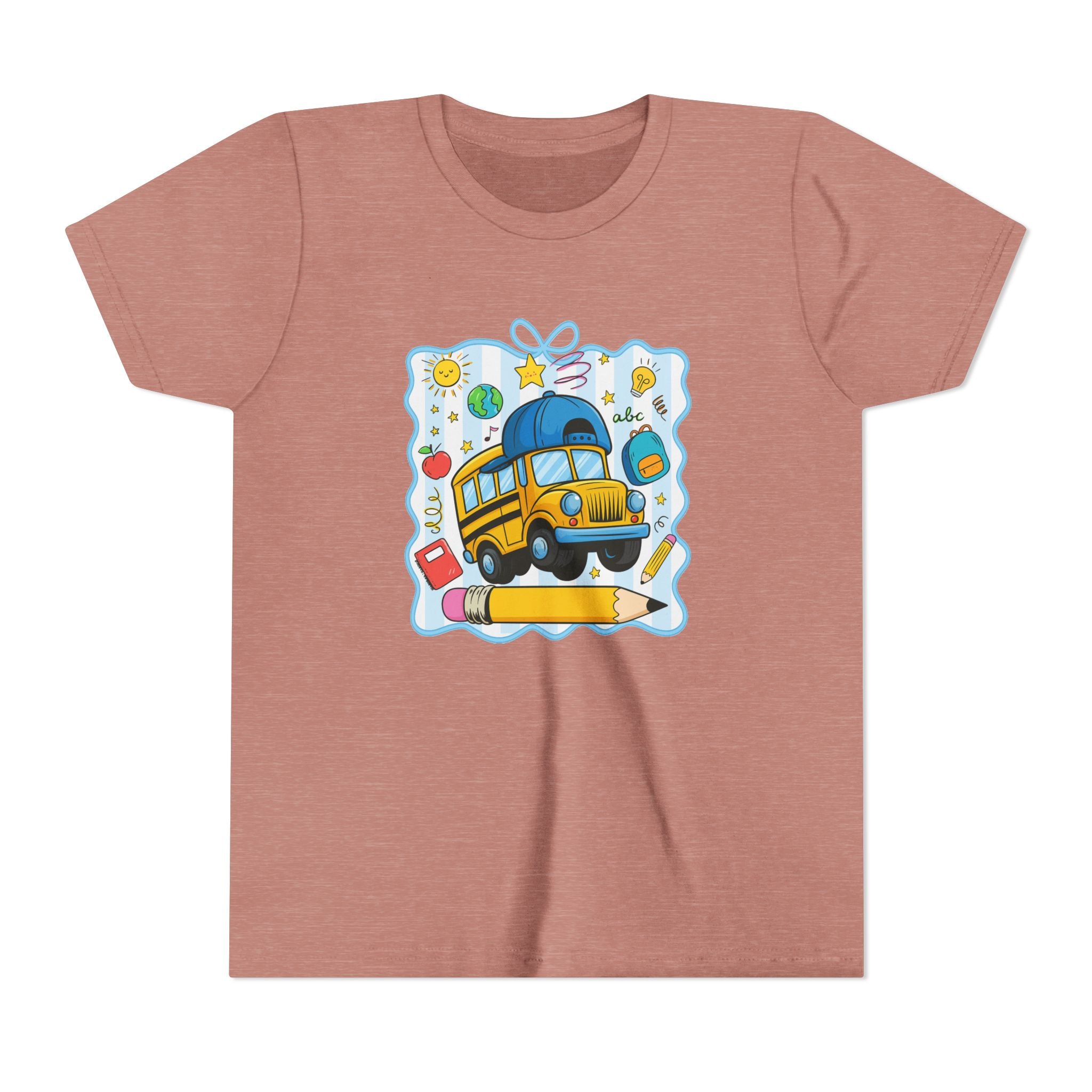 Kids School Bus Tee – Back to School Youth Short Sleeve Shirt