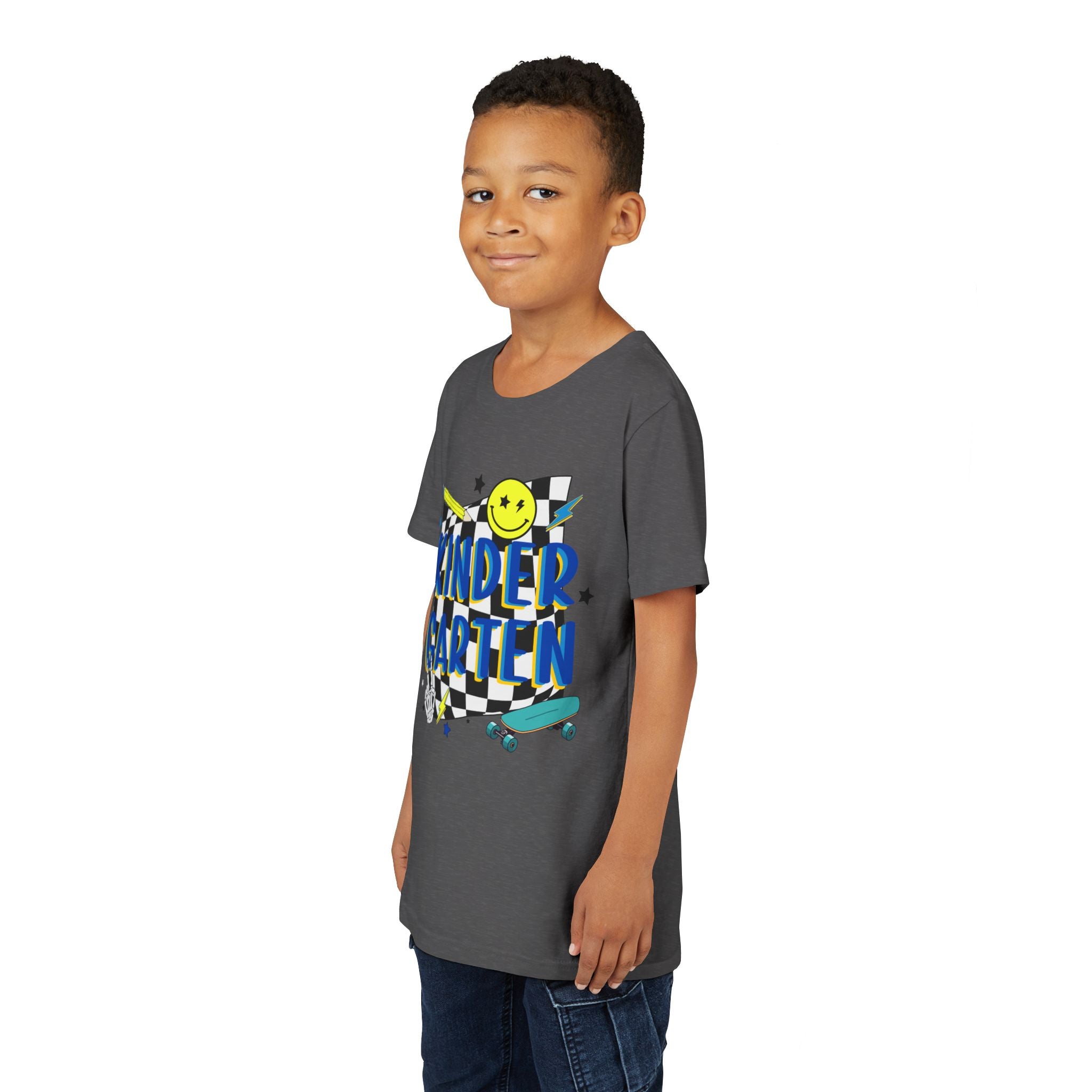 Kindergarten Retro Skate Youth T‑Shirt – Back to School Graphic Tee