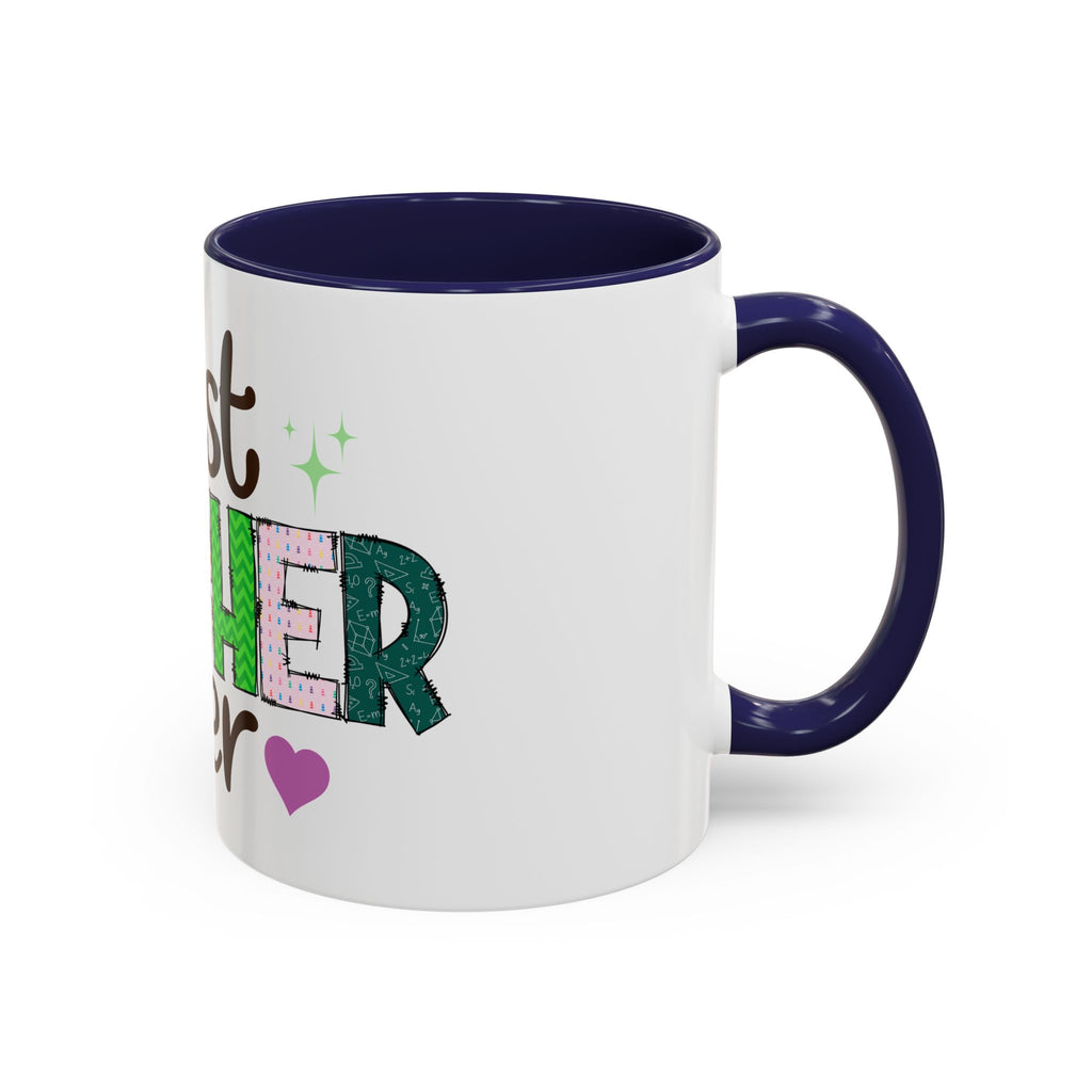 Best Teacher Ever Accent Coffee Mug – Gift for Teachers, Colorful School Appreciation Cup