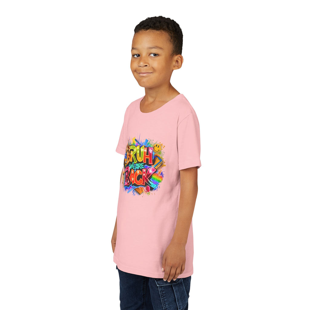 Youth Tee — Colorful "Bruh We Are Back" Graffiti Graphic Shirt