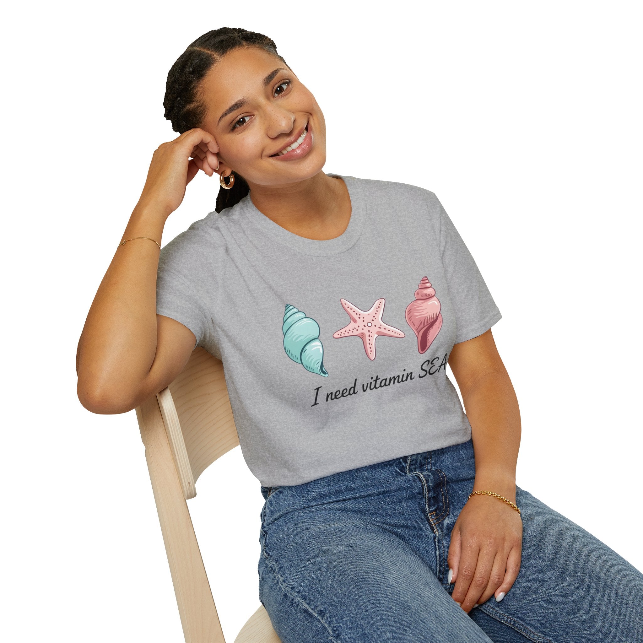 Sea Shell T-Shirt — "I Need Vitamin SEA" Beach Tee
