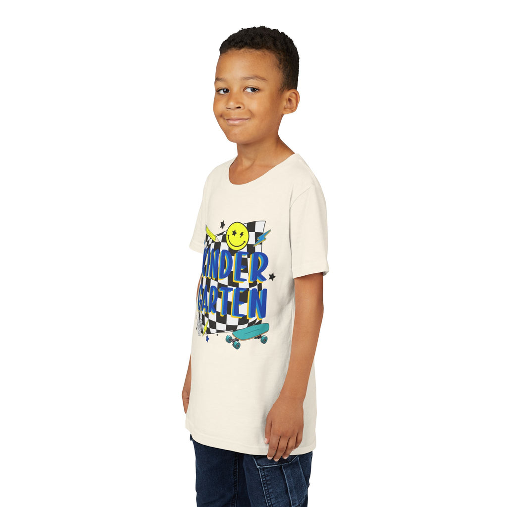 Kindergarten Retro Skate Youth T‑Shirt – Back to School Graphic Tee