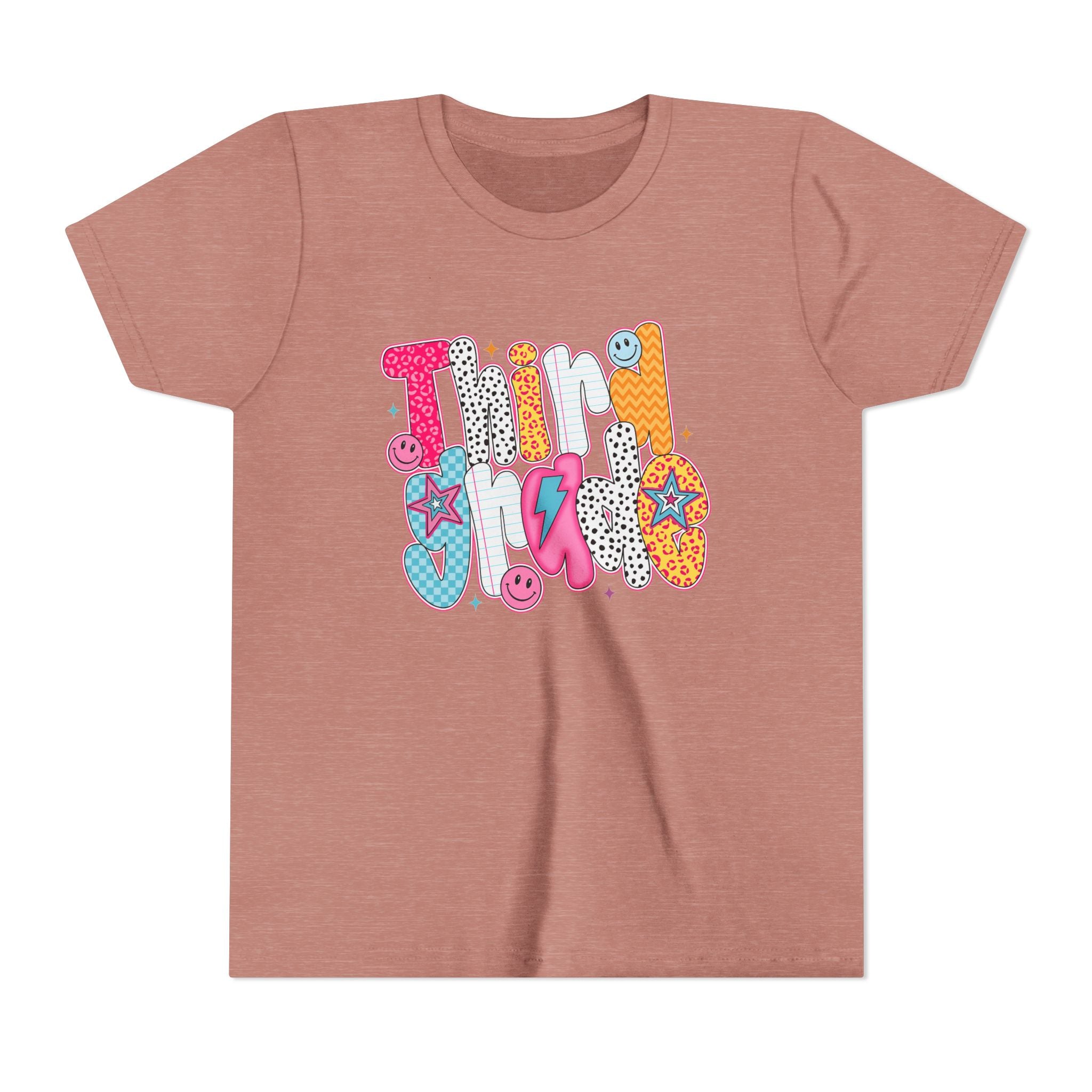 Third Grade — Colorful 'Think Big' Retro Graphic Shirt for Kids