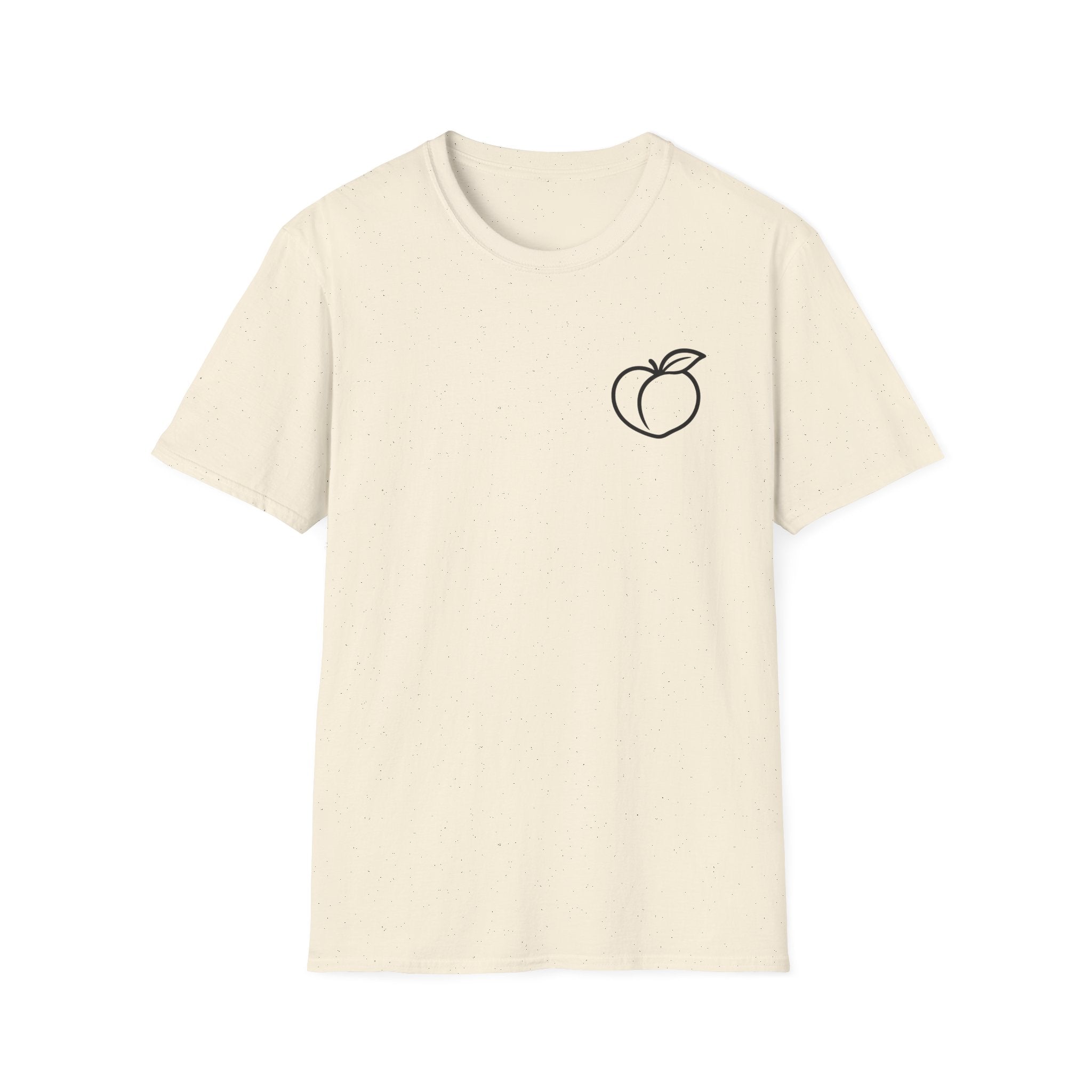 Peach Outline T‑Shirt — Minimal Fruit Graphic Tee