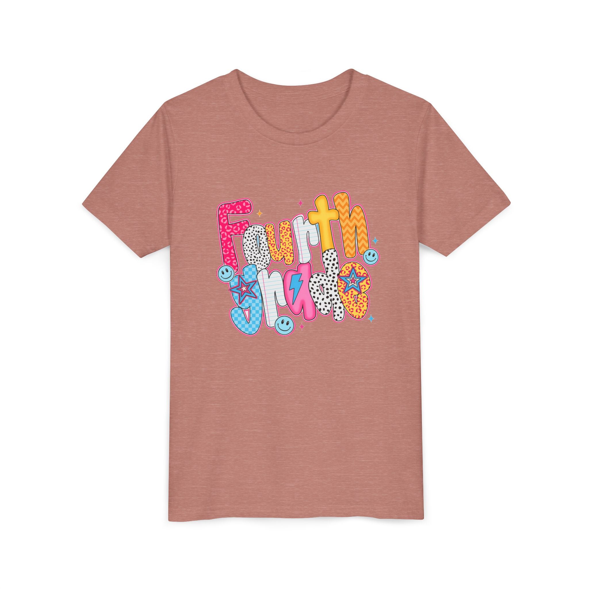Fourth Grade Cute Youth Tee – Colorful Smiley School Shirt for Kids