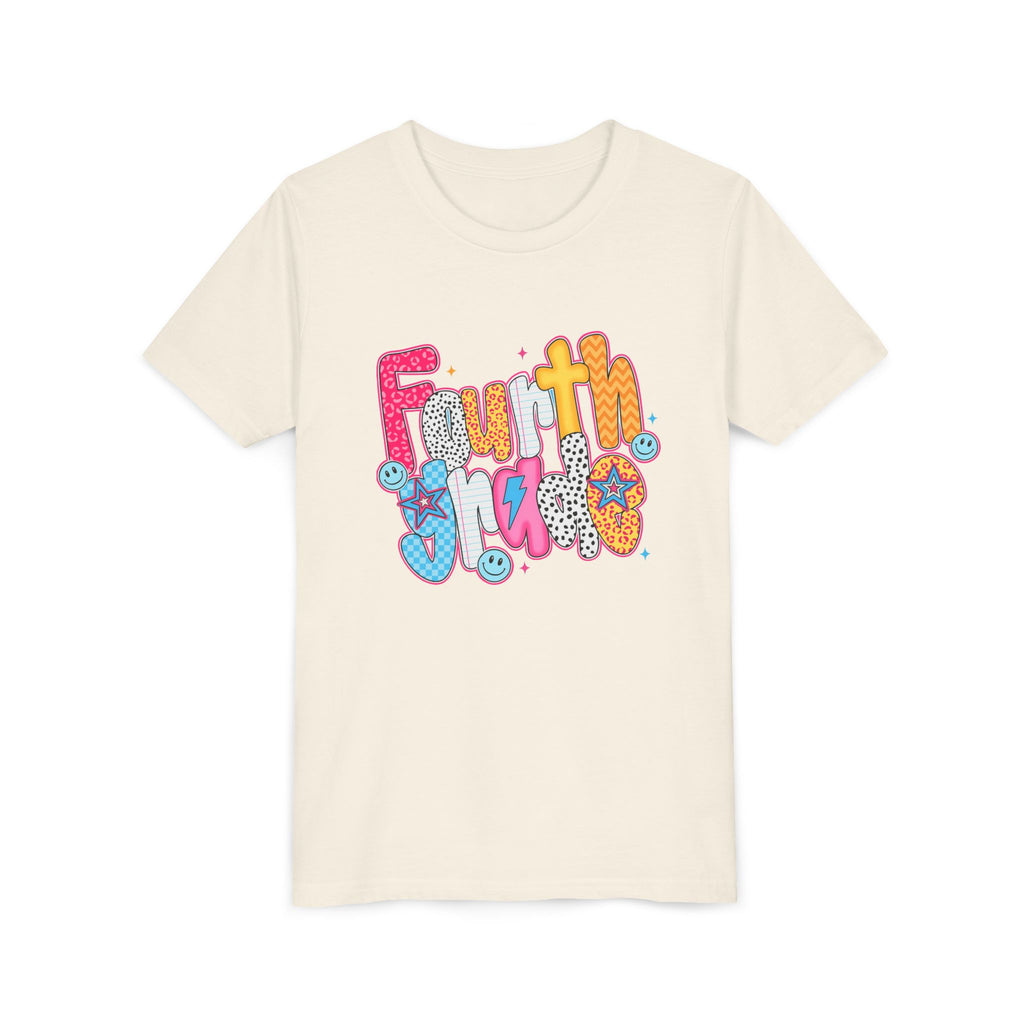 Fourth Grade Cute Youth Tee – Colorful Smiley School Shirt for Kids