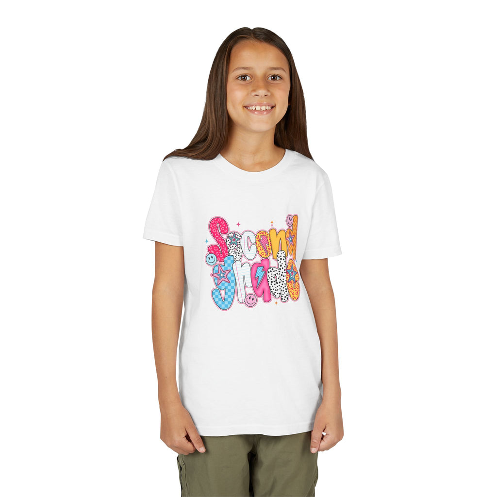 Youth Tee — Colorful 'Second Grade' Playful Retro Graphic