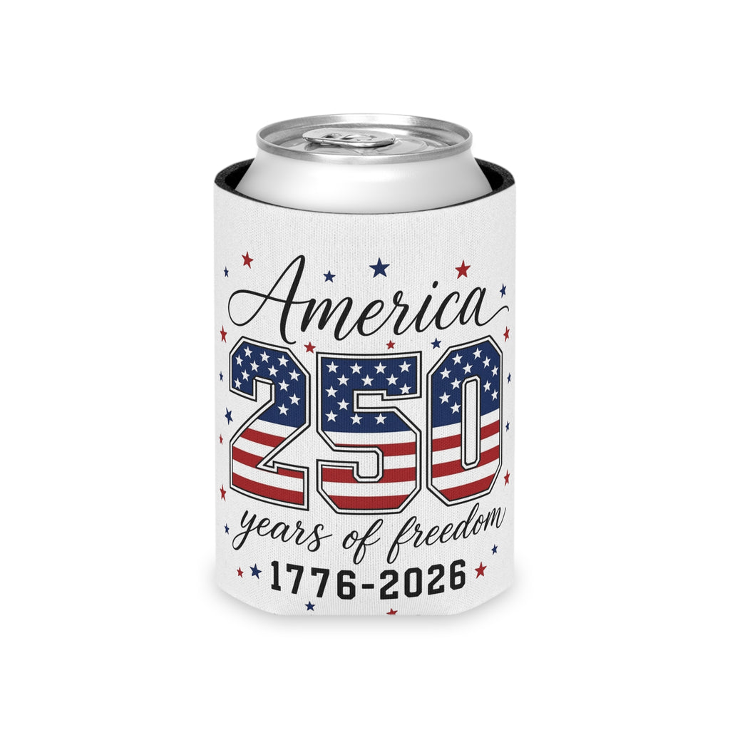America 250 Can Cooler – 1776–2026 Stars & Stripes Beverage Koozie