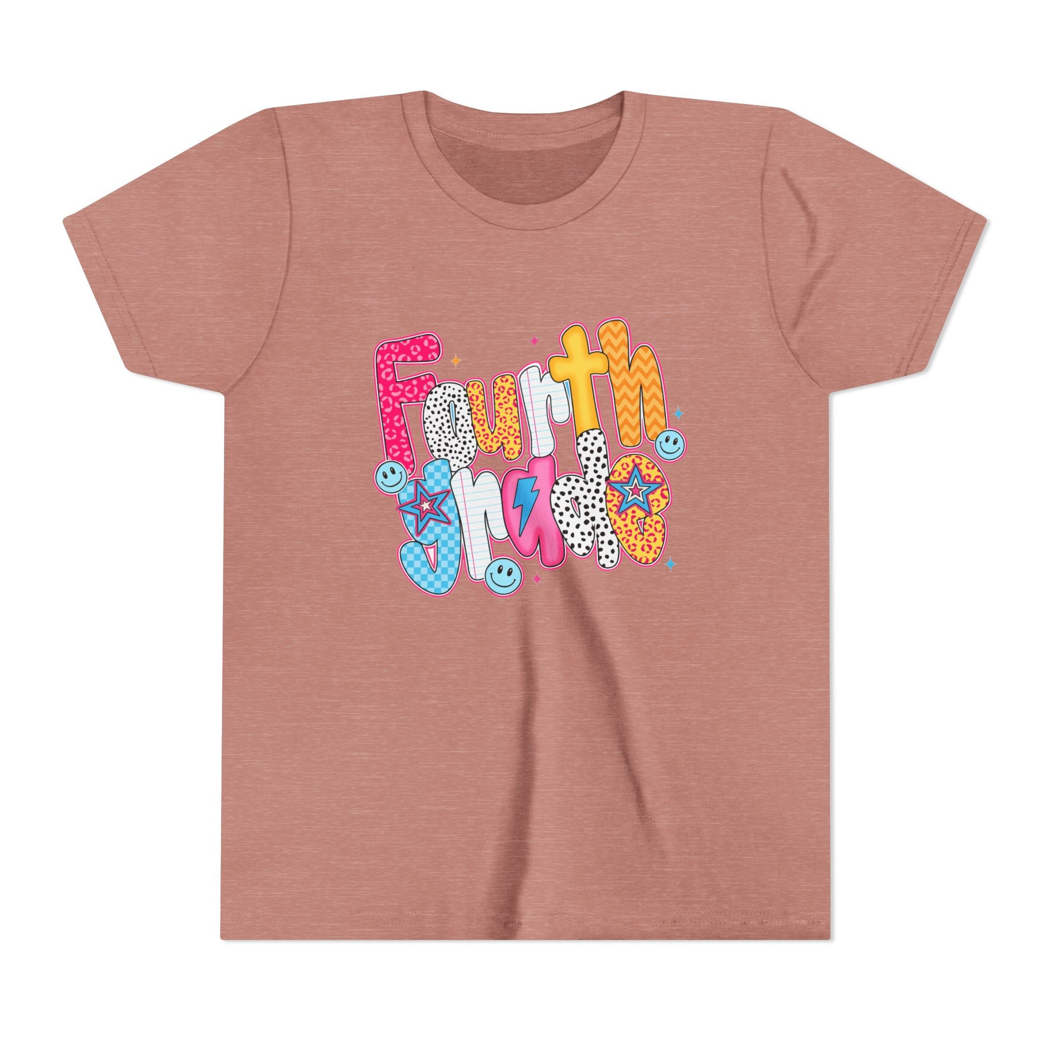 Fourth Grade Cute Youth Tee – Colorful Smiley School Shirt for Kids