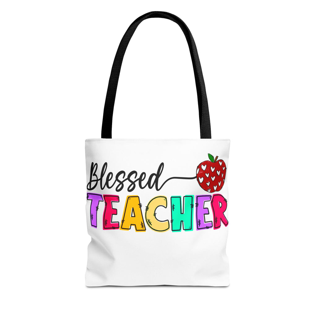 Blessed Teacher Tote Bag – Colorful Apple Teacher Appreciation Gift