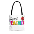 Blessed Teacher Tote Bag – Colorful Apple Teacher Appreciation Gift