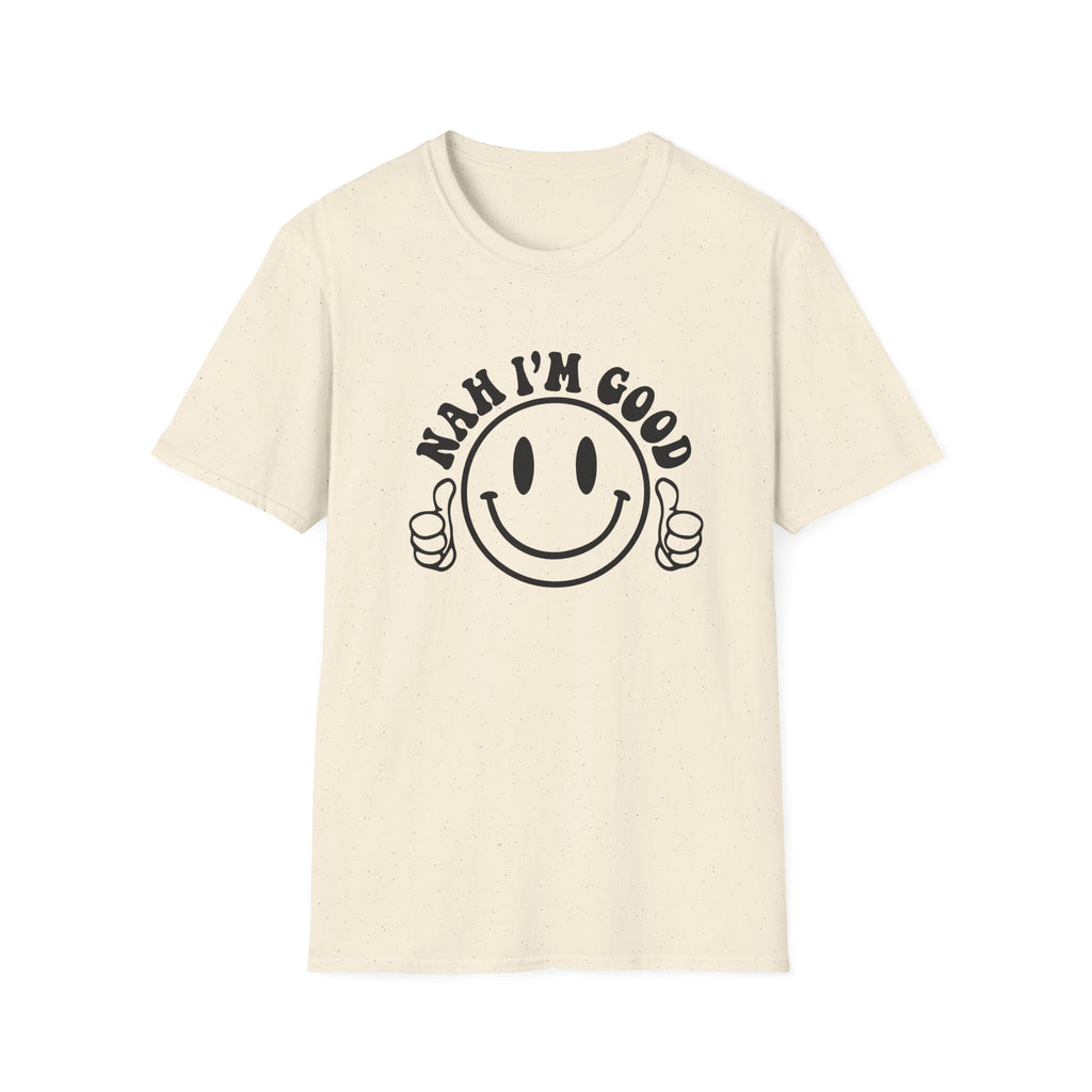 Nah I'm Good Smiley T-Shirt — Thumbs-Up Retro Graphic Tee