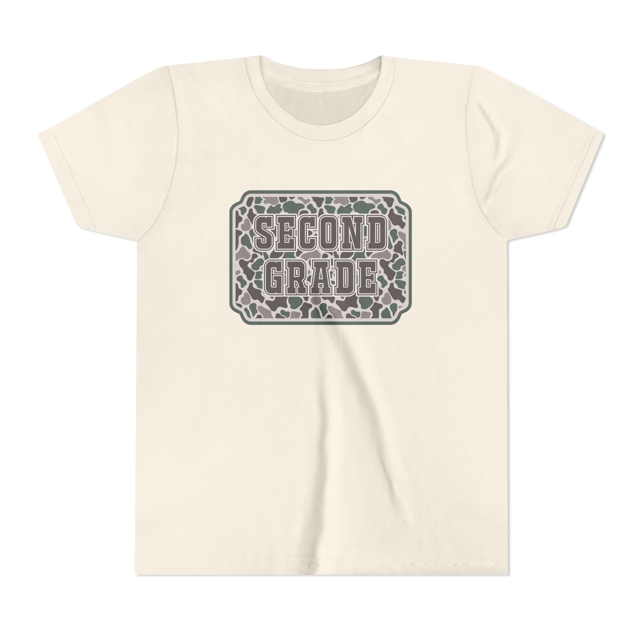 Second Grade Youth Tee - Camo Patch Back to School Shirt