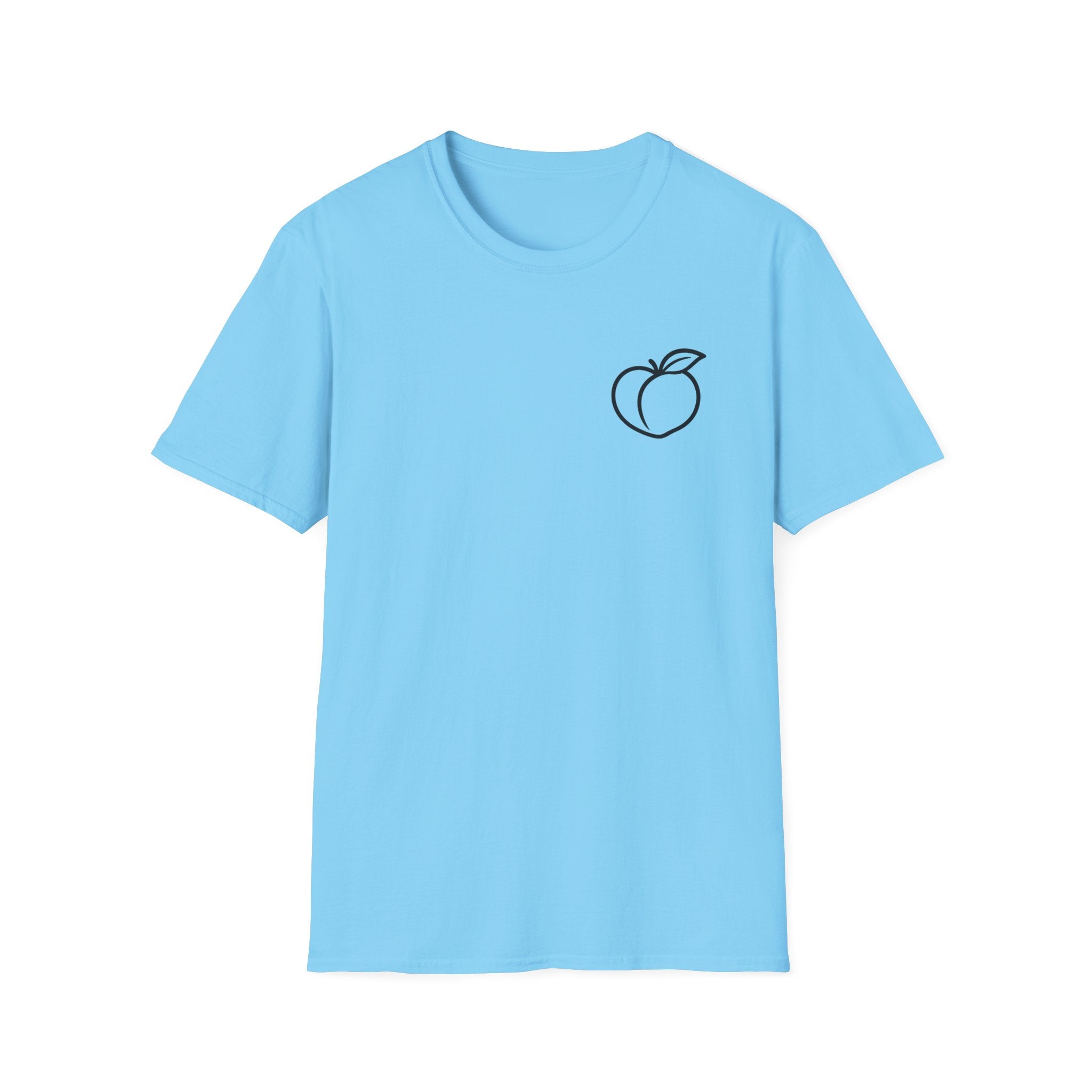 Peach Outline T‑Shirt — Minimal Fruit Graphic Tee