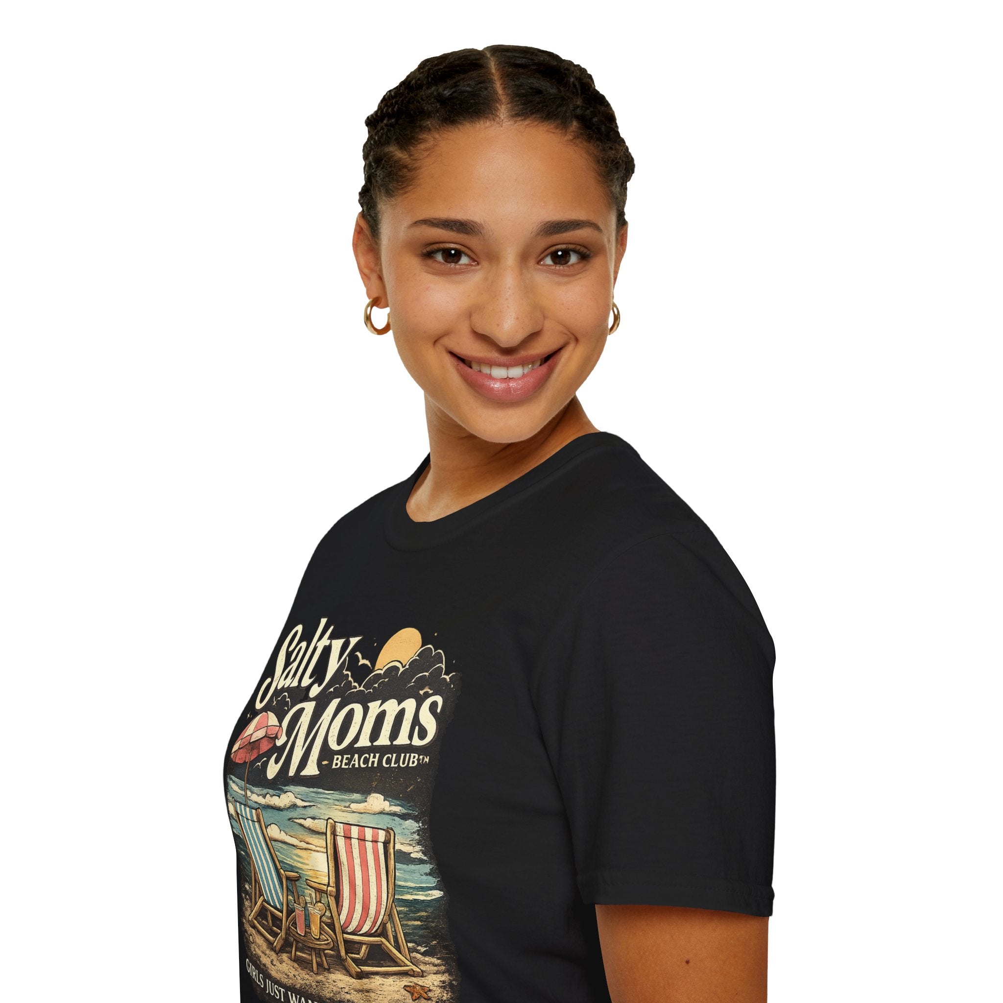 Salty Moms Beach Club T-Shirt — Vintage Coastal Mom Tee