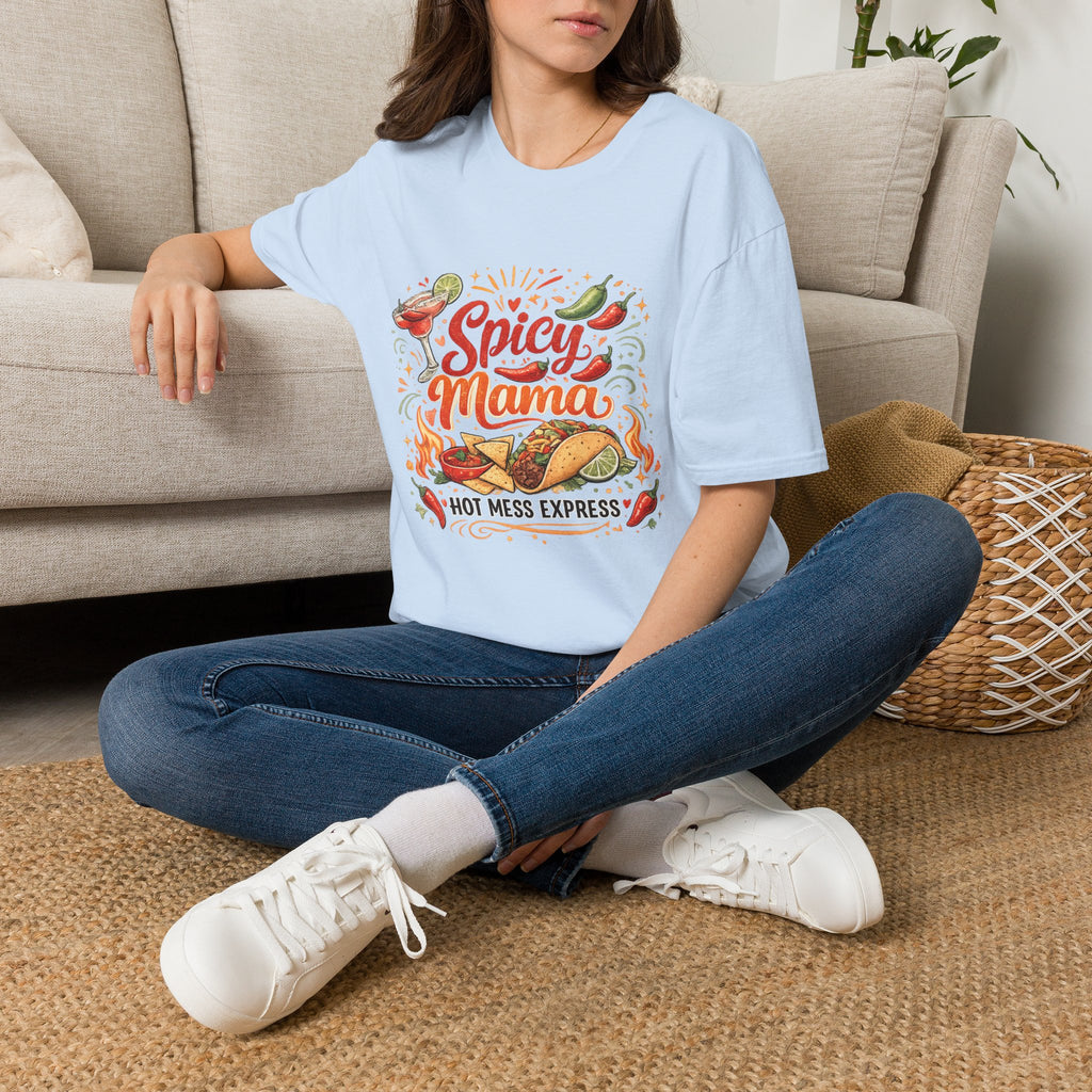 Spicy Mama T‑Shirt — Hot Mess Express Chili & Margarita Graphic Tee