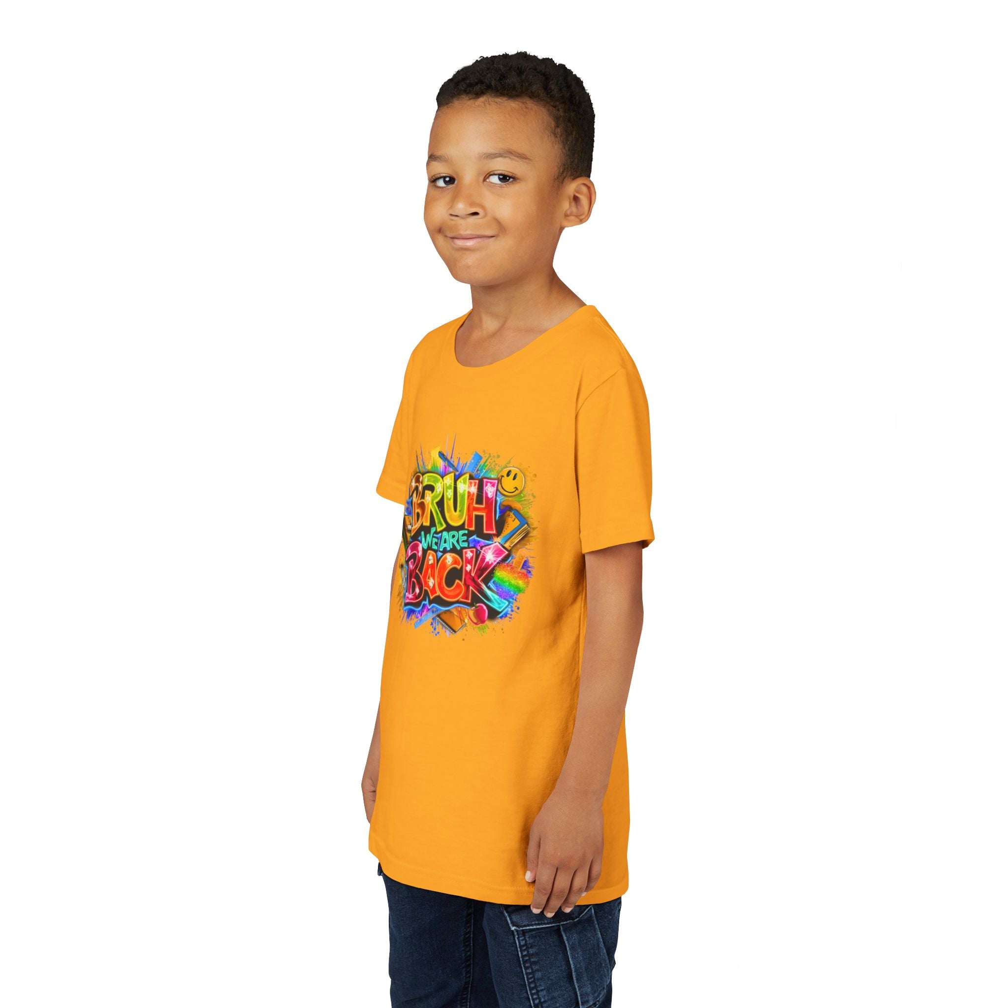 Youth Tee — Colorful "Bruh We Are Back" Graffiti Graphic Shirt