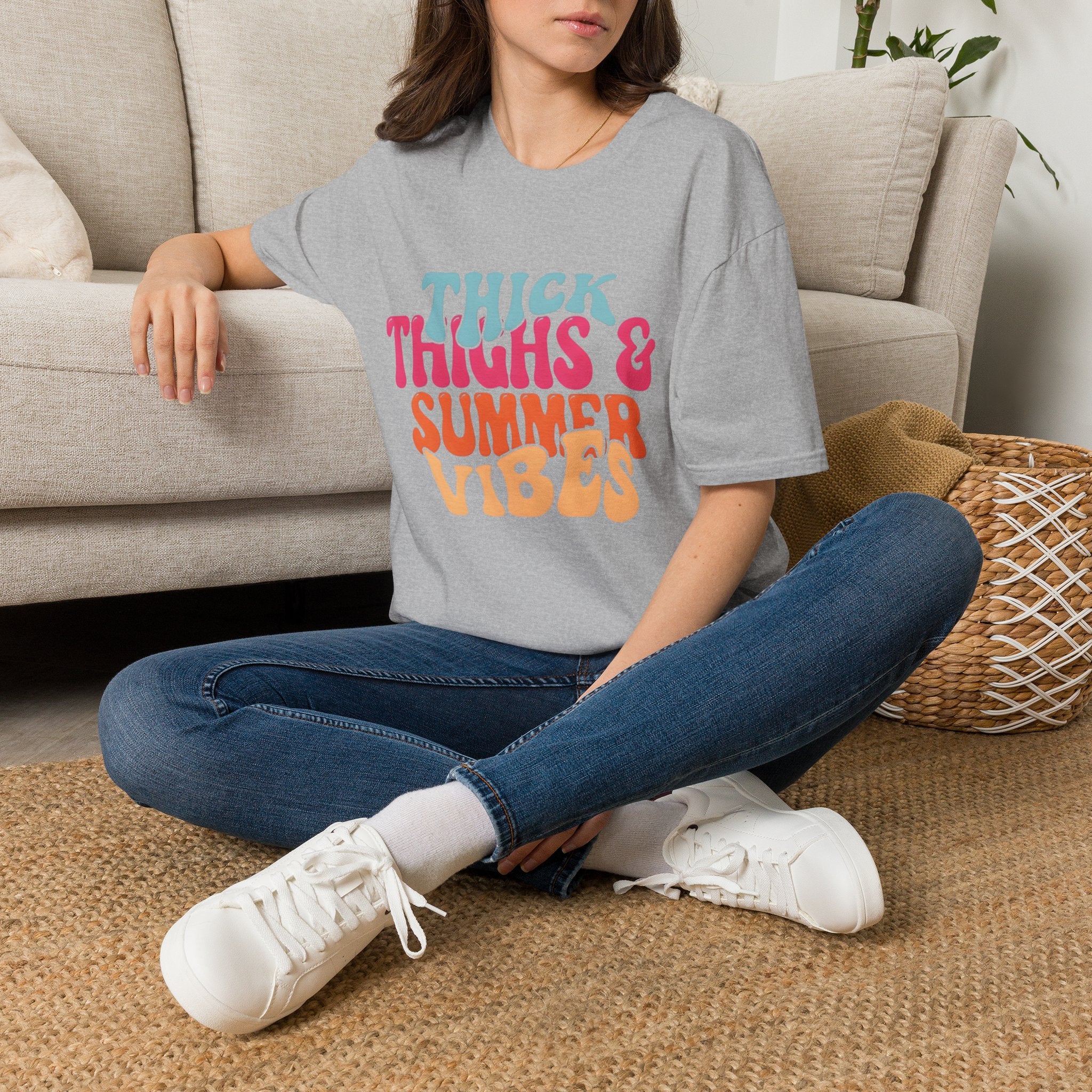 T-Shirt — Thick Thighs & Summer Vibes Retro Graphic Tee