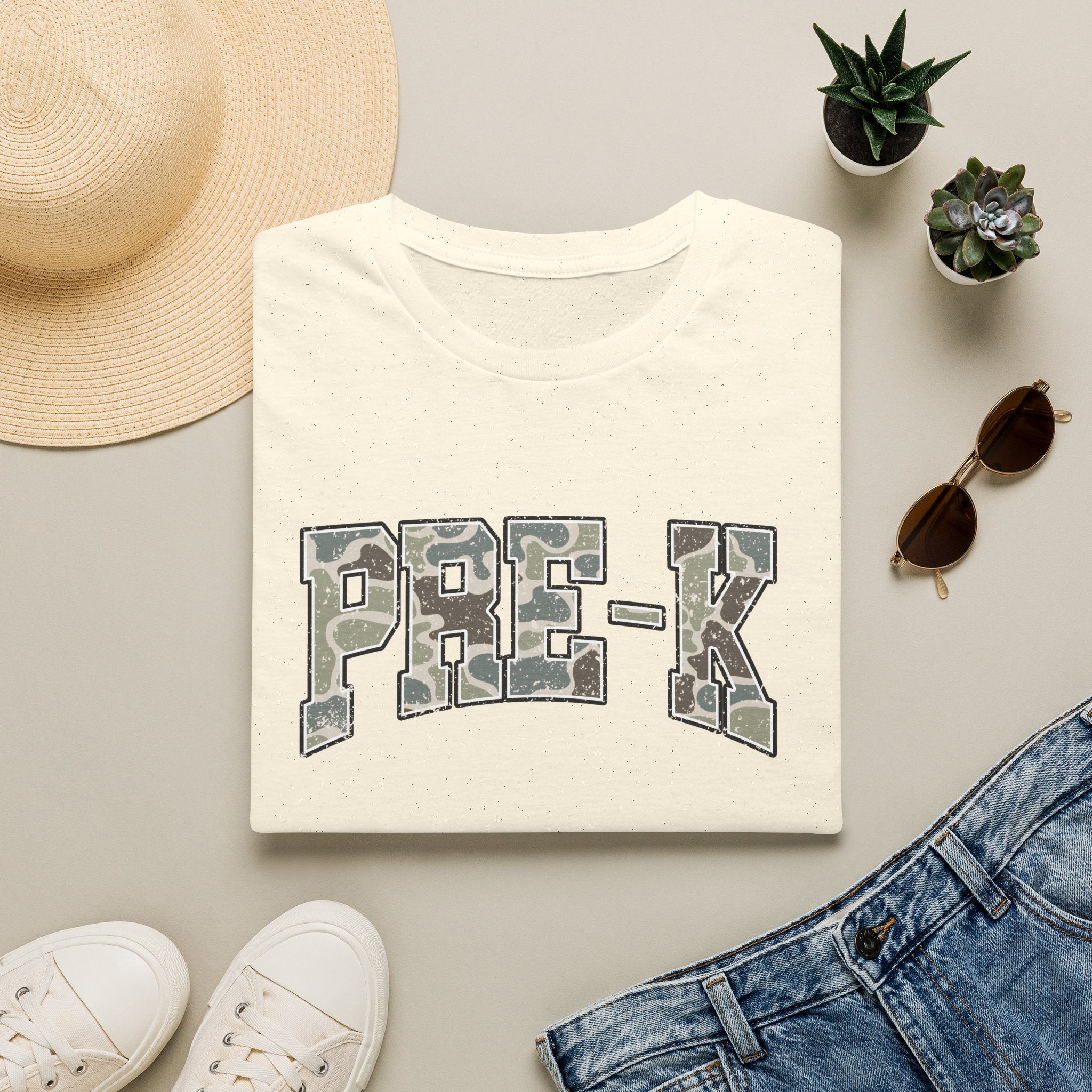 PRE-K Camo Kids T-Shirt — Military Style Preschool Shirt