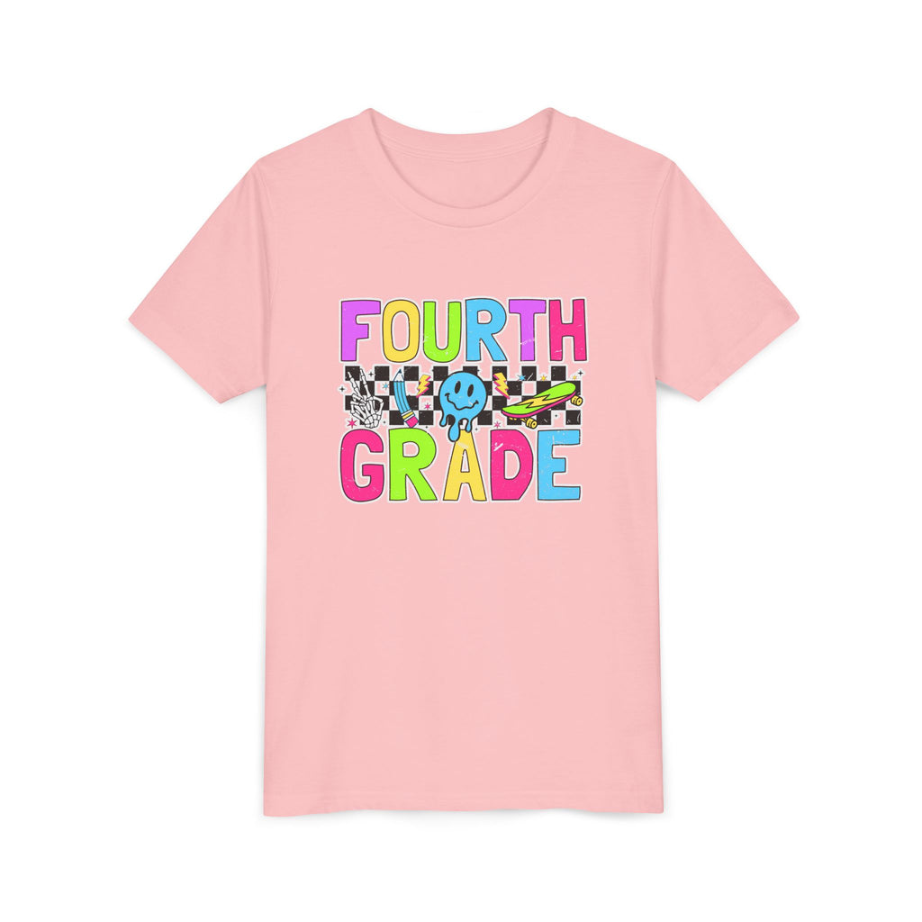 Fourth Grade Youth Tee — Colorful Smiley Back-to-School Shirt