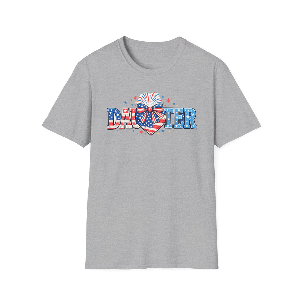 Daughter Patriotic Tee — USA Flag Heart Fireworks Design