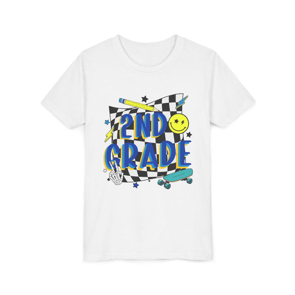 2nd Grade Kids T‑Shirt — Colorful Back-to-School Skateboard Design