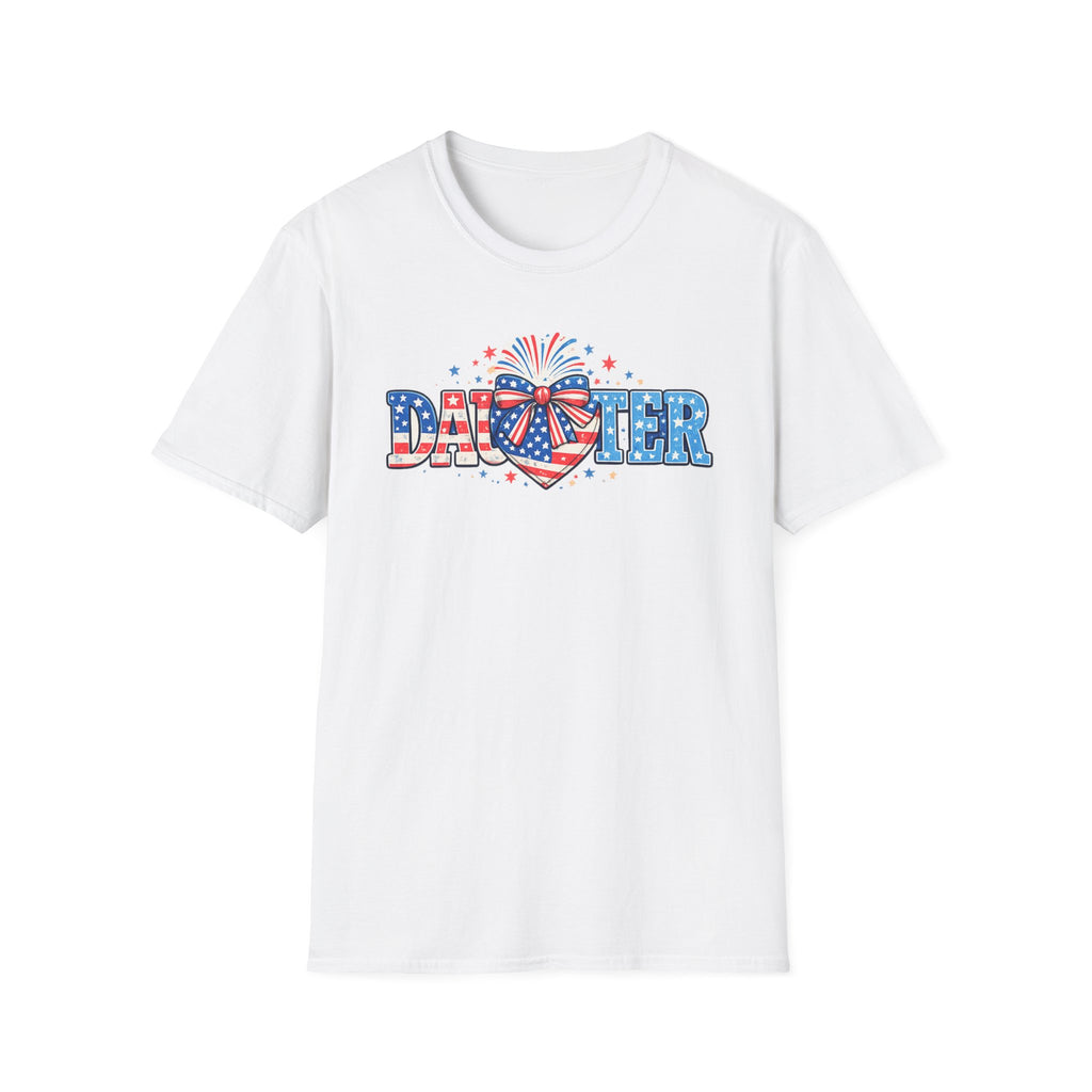 Daughter Patriotic Tee — USA Flag Heart Fireworks Design