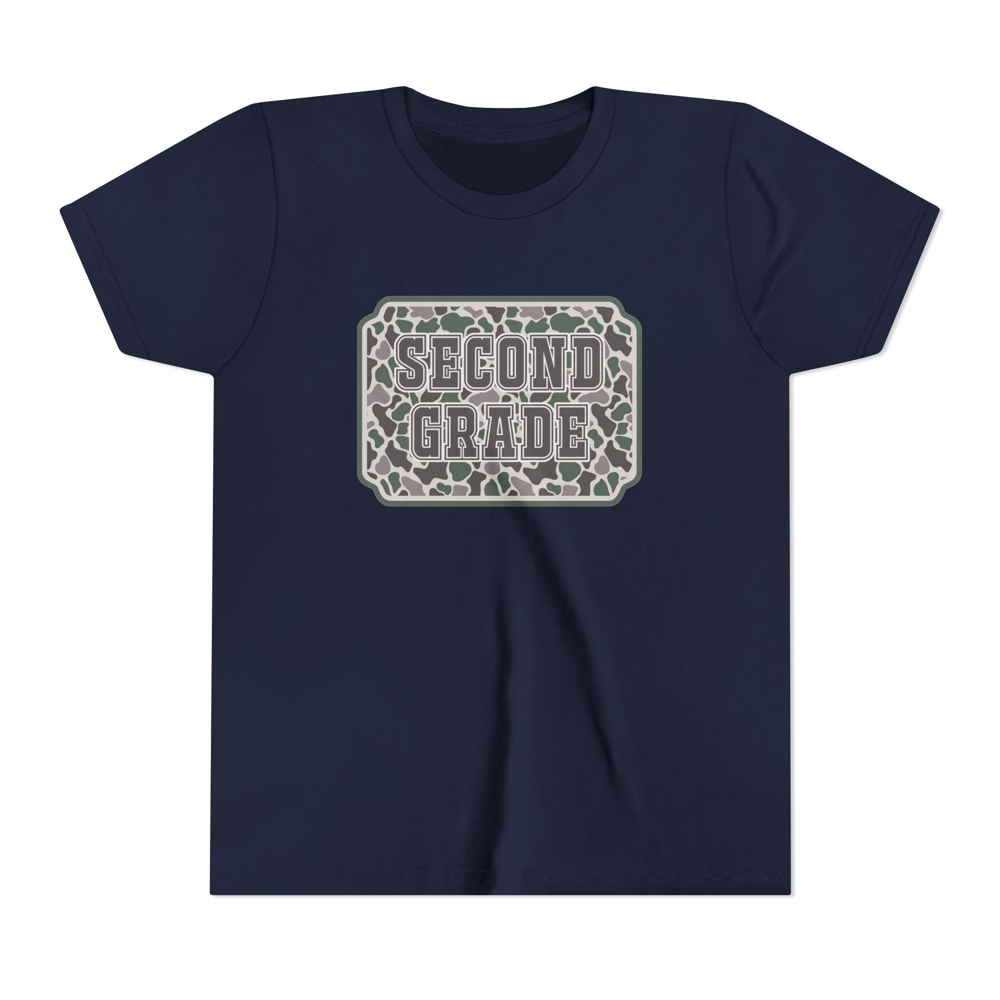Second Grade Youth Tee - Camo Patch Back to School Shirt
