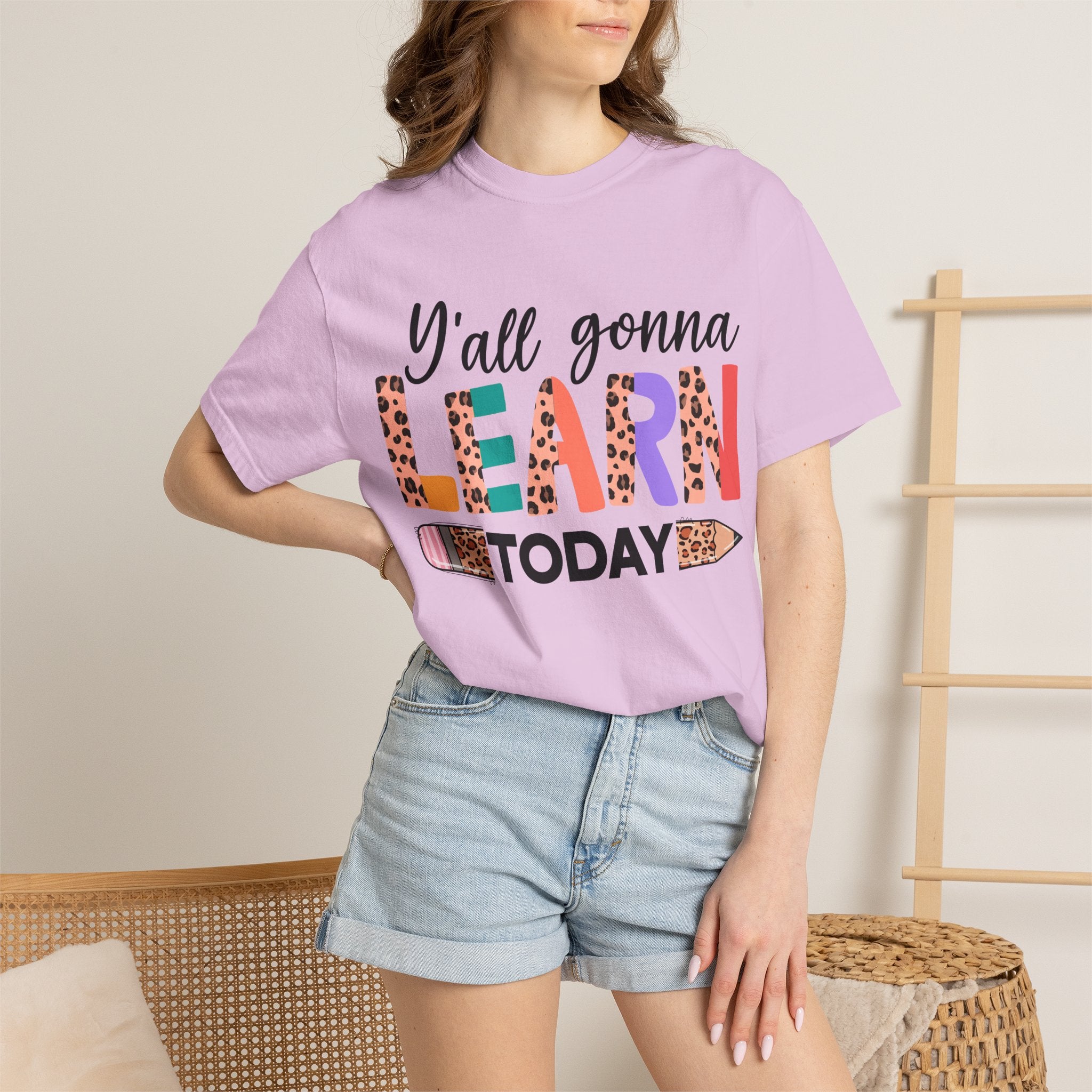 "Y'all Gonna Learn Today" Colorful Teacher Tee