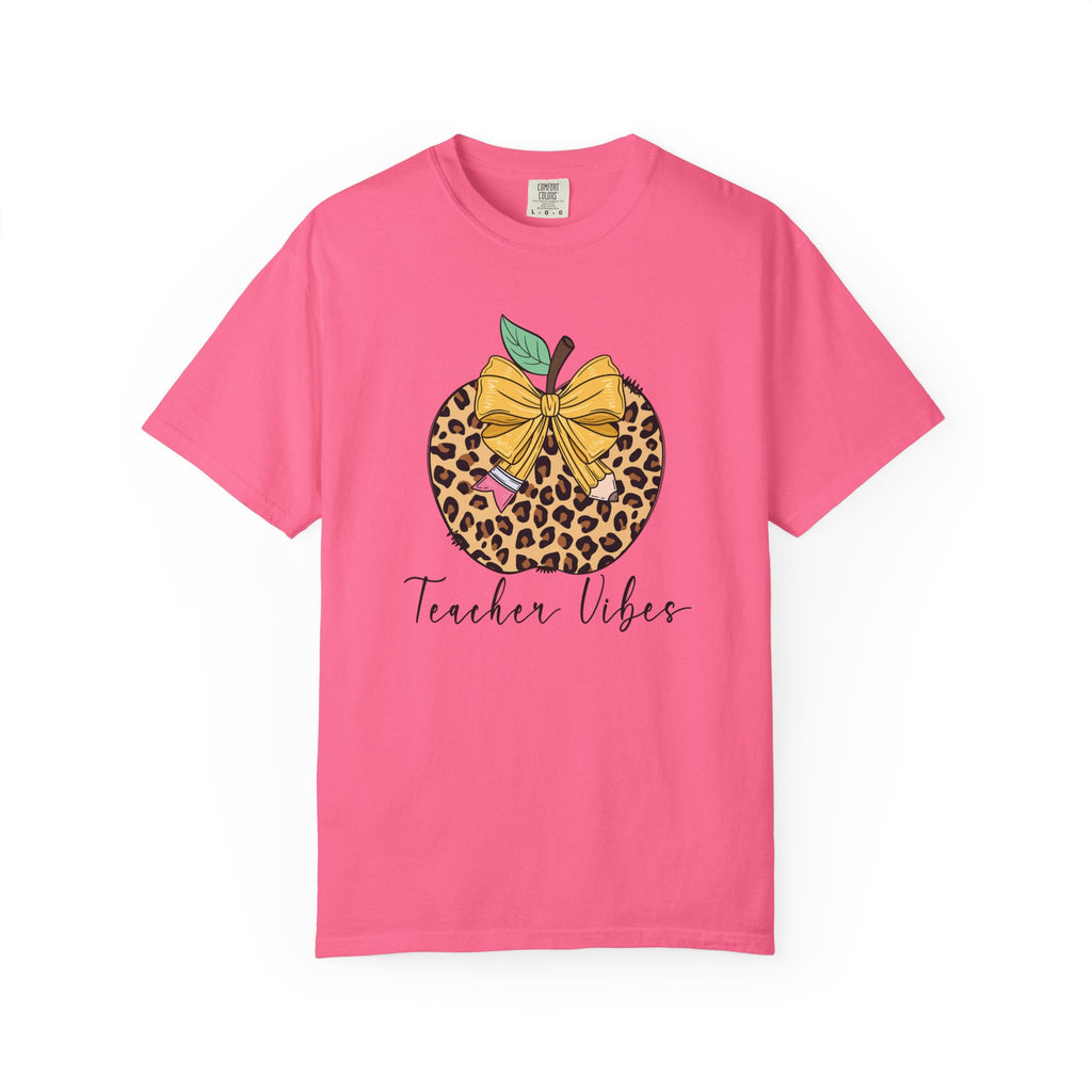 Teacher Vibes Leopard Pumpkin T-Shirt - Cute Fall Teacher Gift