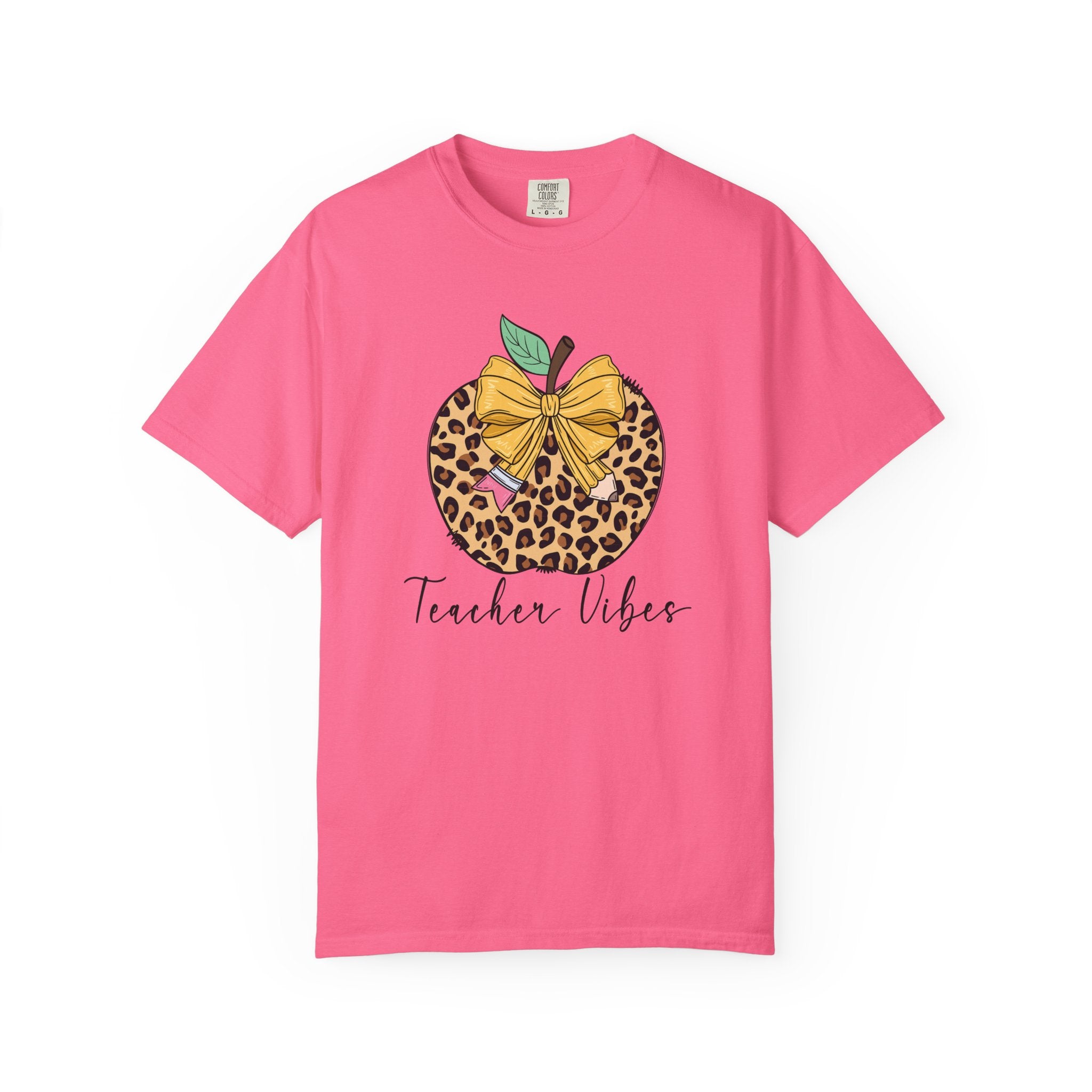 Teacher Vibes Leopard Pumpkin T-Shirt - Cute Fall Teacher Gift
