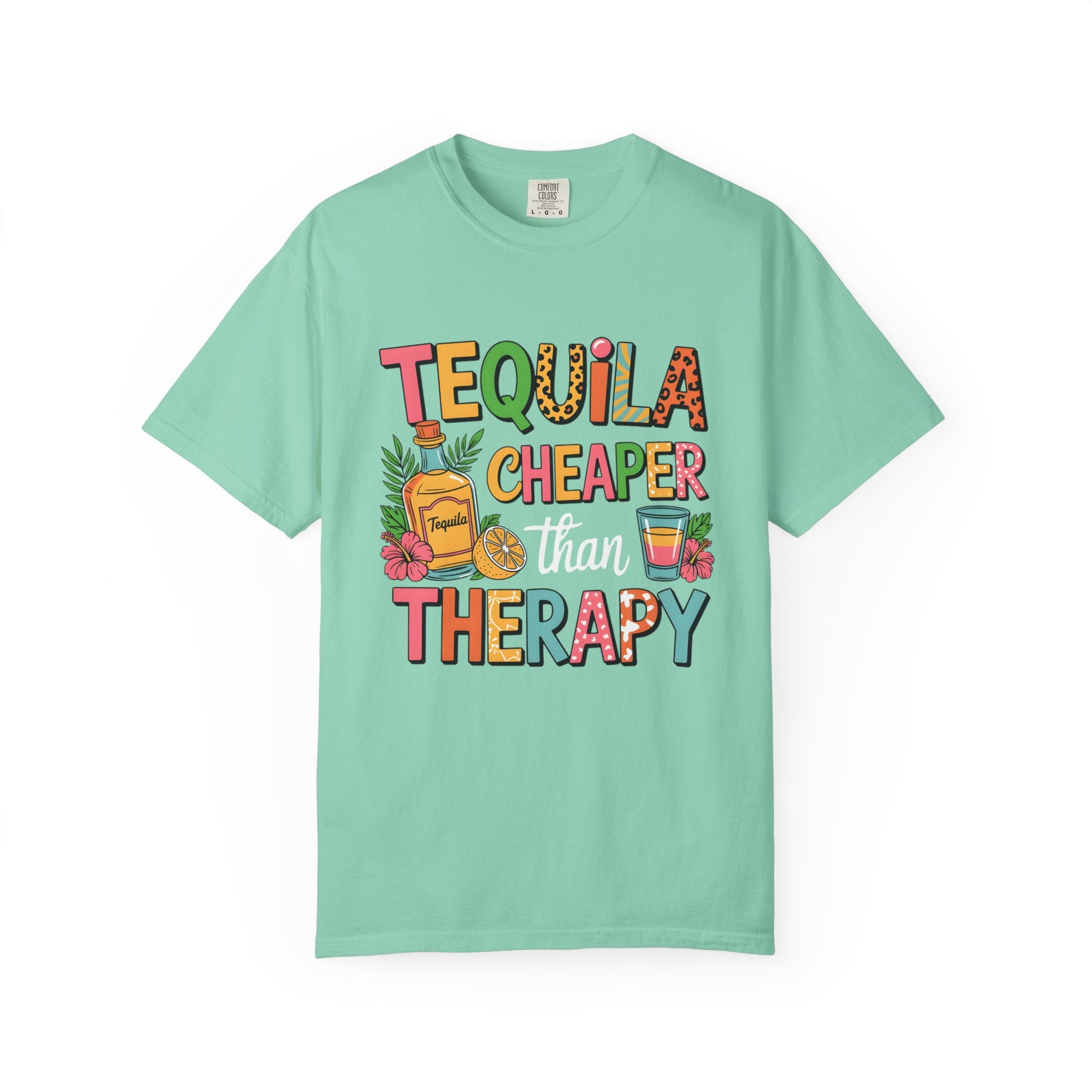 Tequila Cheaper Than Therapy T-shirt | Funny Margarita Cocktail Graphic