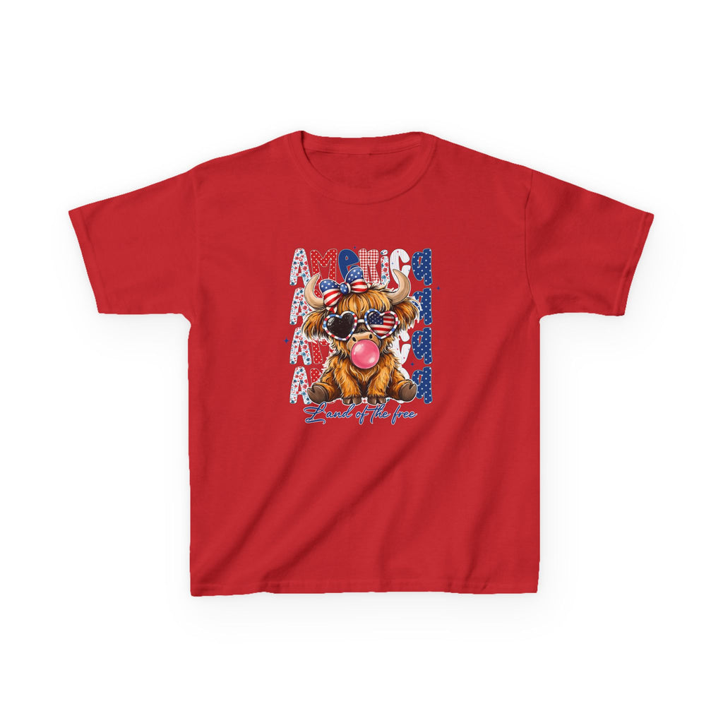 Kids Tee — Patriotic Bulldog "Land of the Free" Fourth of July Shirt