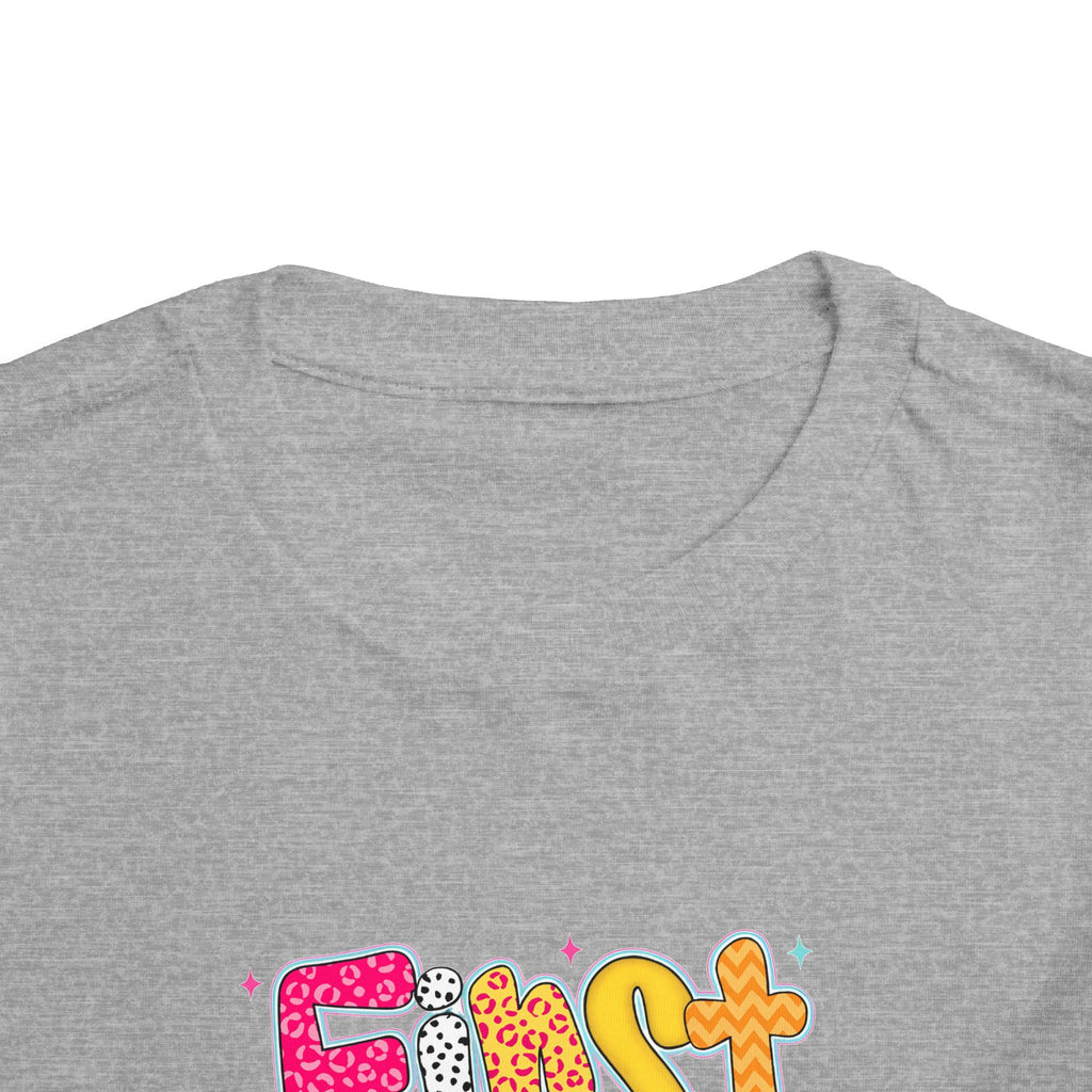 Toddler Tee - Colorful "First Grade" Graphic Baby Shirt