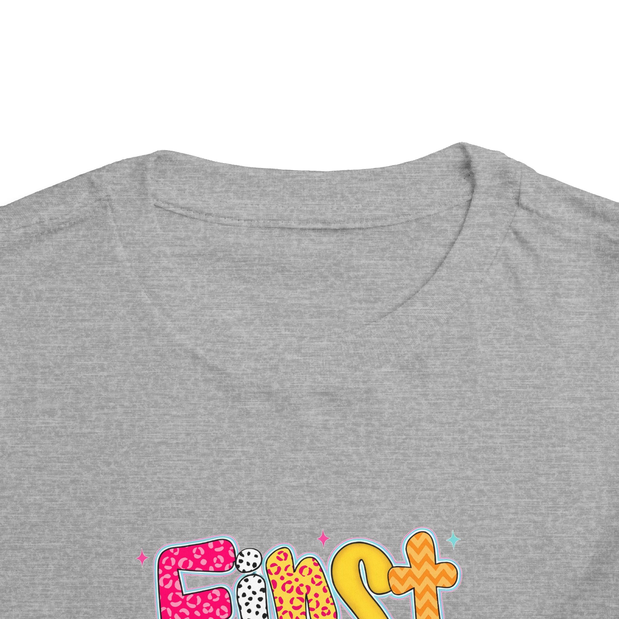 Toddler Tee - Colorful "First Grade" Graphic Baby Shirt