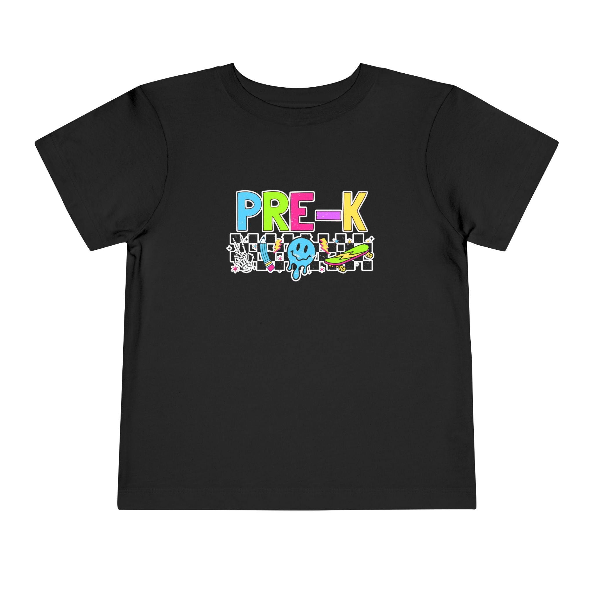 PRE-K Toddler Tee — Colorful Checkerboard Smile Preschool Shirt