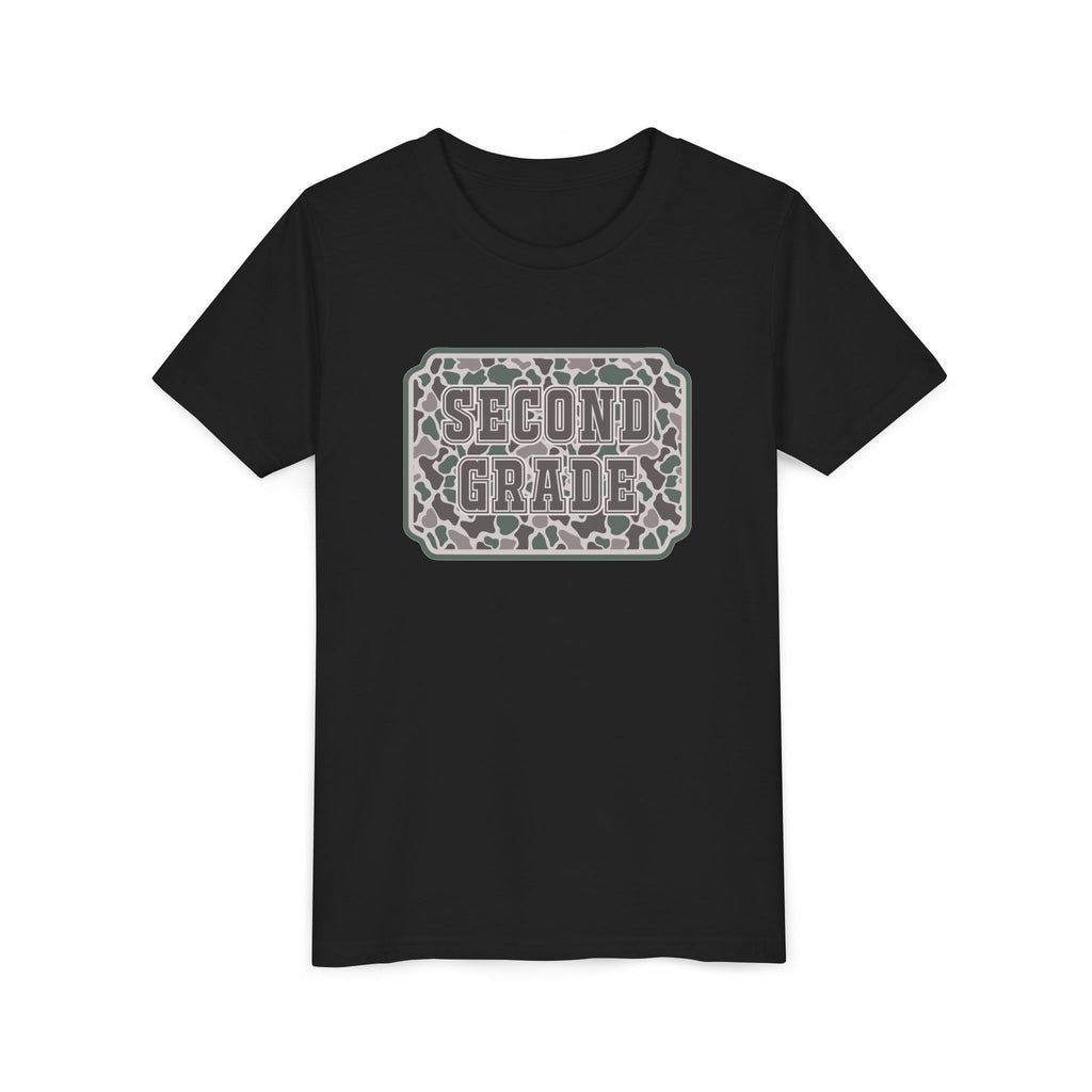 Second Grade Youth Tee - Camo Patch Back to School Shirt