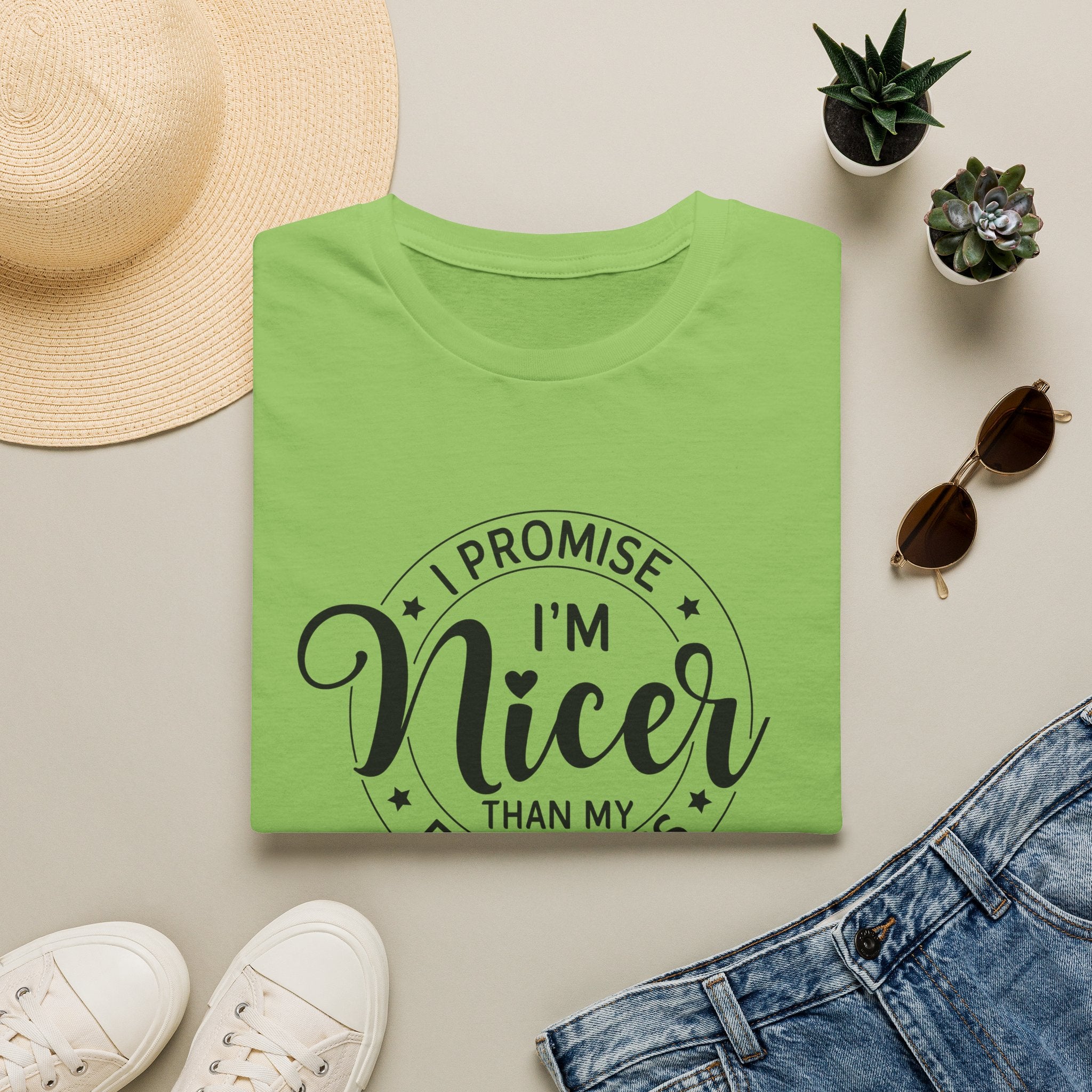 "I Promise I’m Nicer Than My Face Looks" Funny Sarcastic Graphic Tee