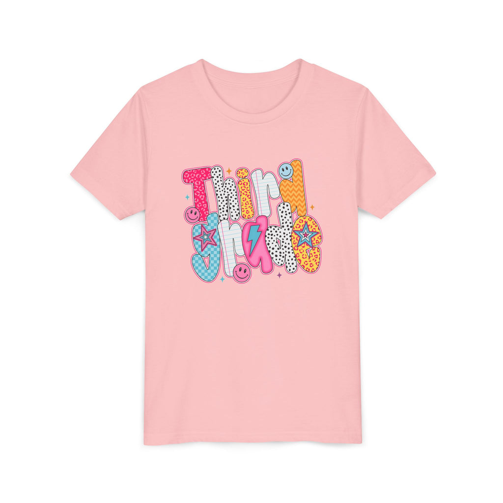 Third Grade — Colorful 'Think Big' Retro Graphic Shirt for Kids