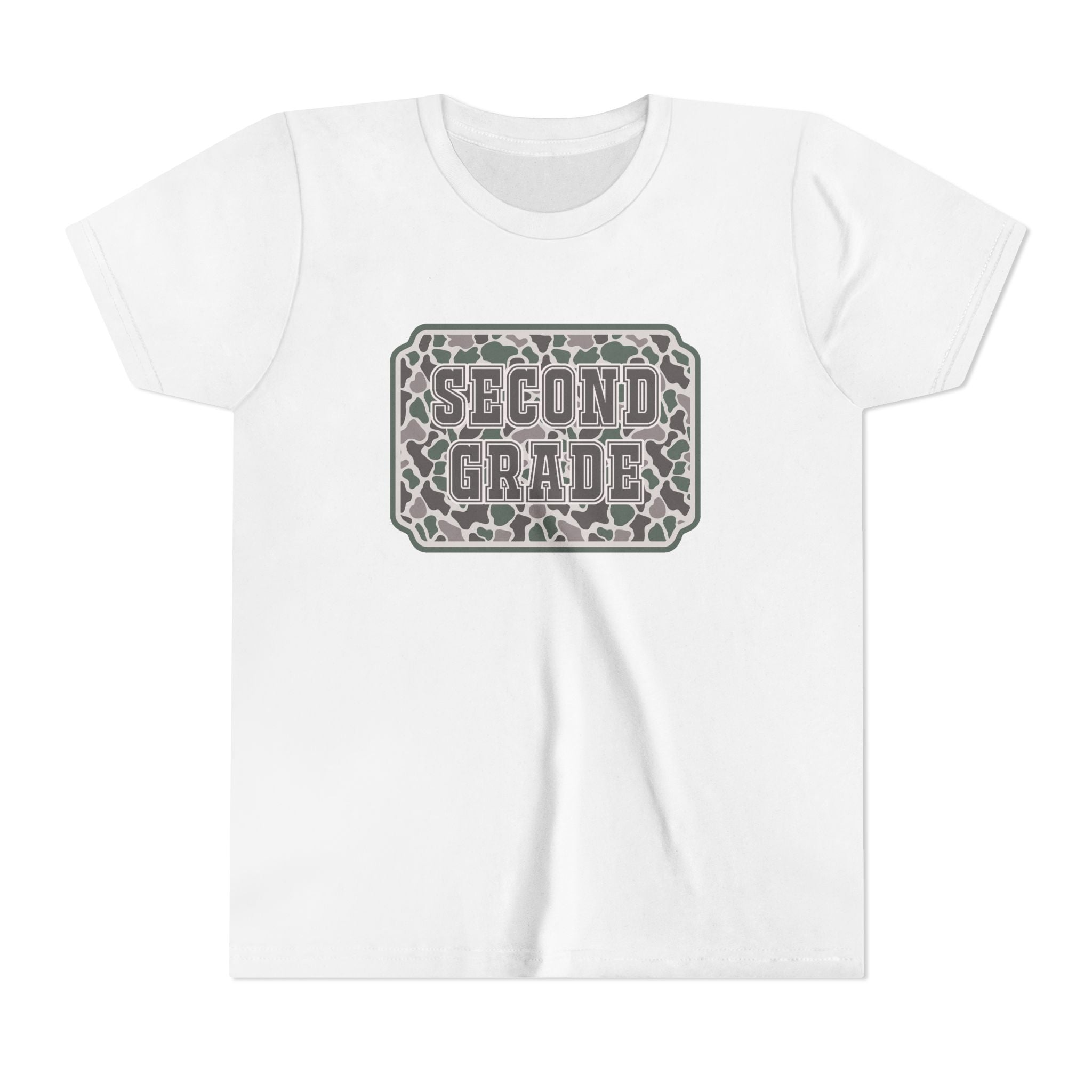 Second Grade Youth Tee - Camo Patch Back to School Shirt