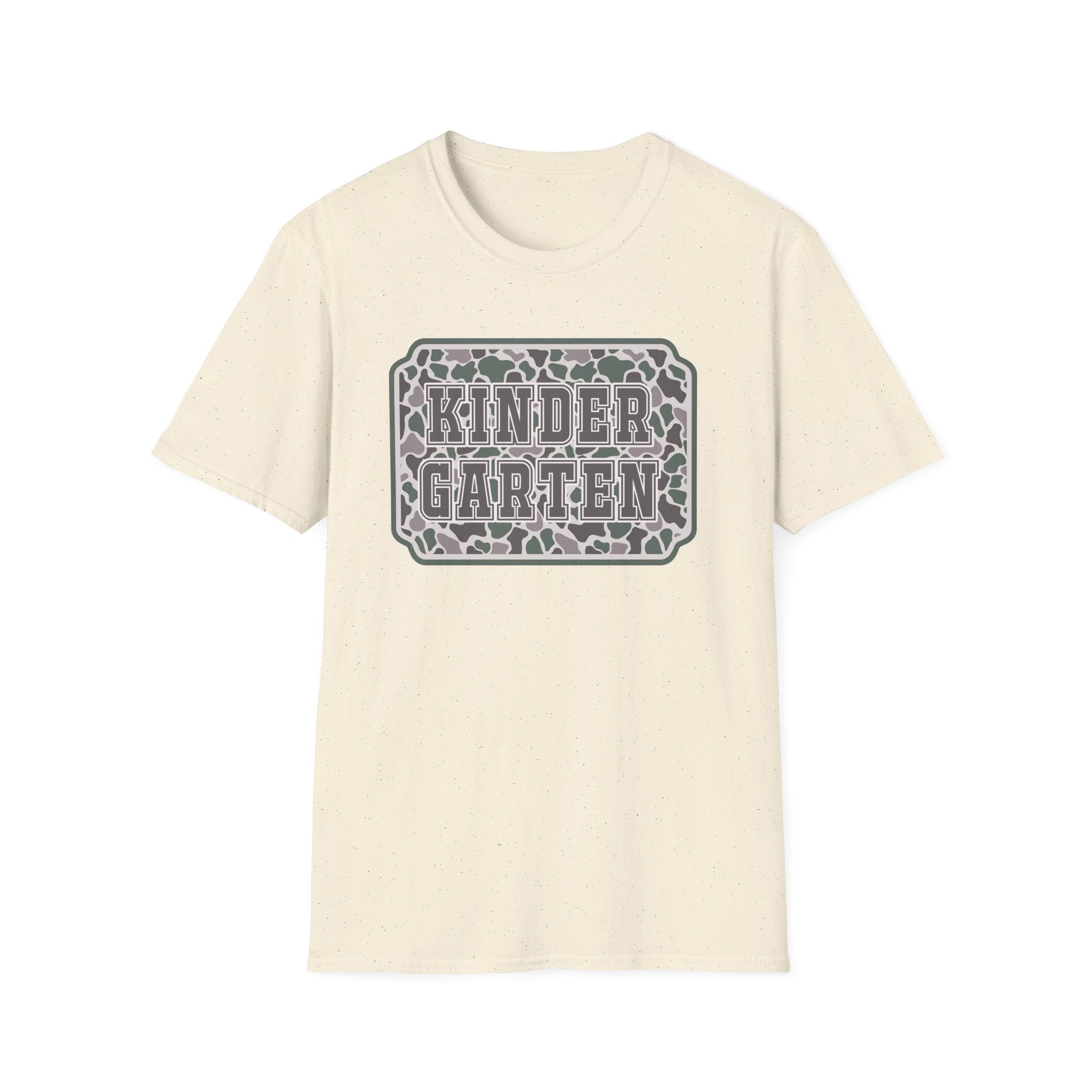Kindergarten Camo T‑Shirt — Back to School Graphic Tee for Kids & Teachers