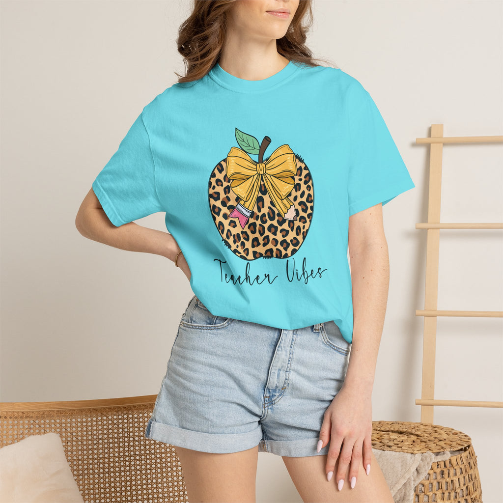 Teacher Vibes Leopard Pumpkin T-Shirt - Cute Fall Teacher Gift