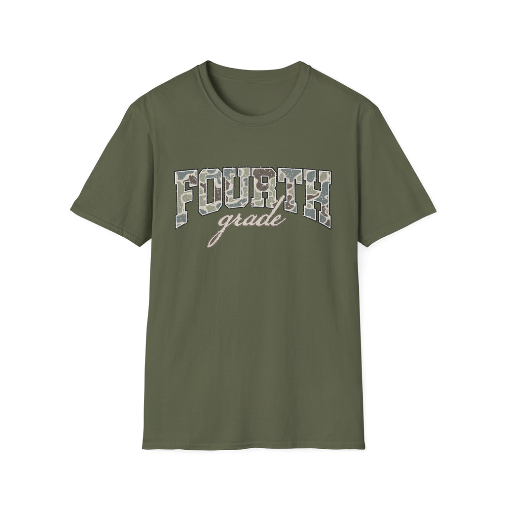 Fourth Grade Camo T-Shirt — 'Fourth Grade' School Spirit Tee