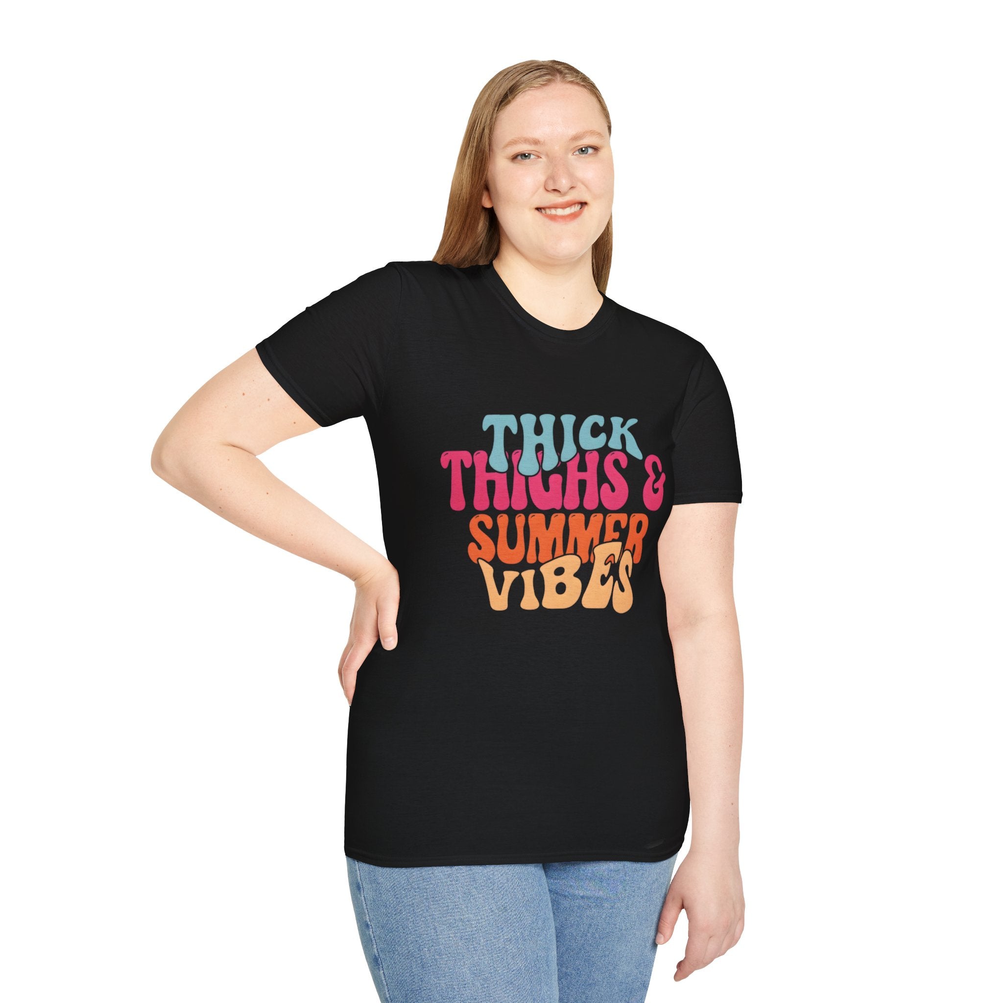 T-Shirt — Thick Thighs & Summer Vibes Retro Graphic Tee