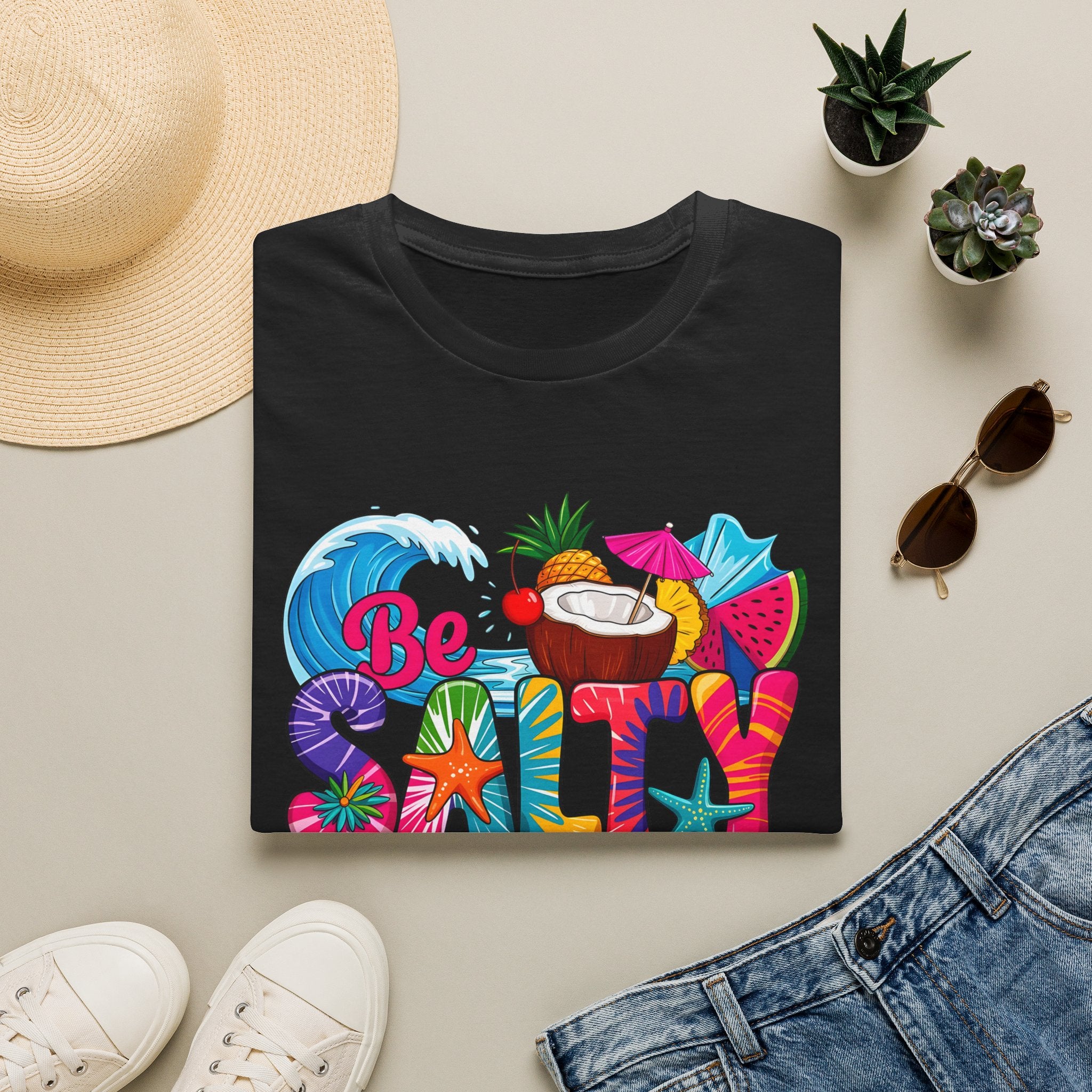 Be Salty Beach T-Shirt — Tropical Coconut & Surf Summer Tee