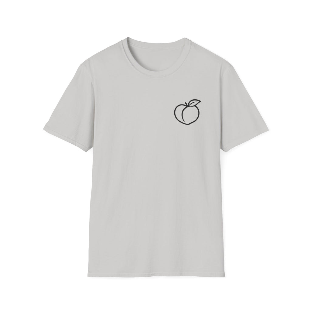 Peach Outline T‑Shirt — Minimal Fruit Graphic Tee