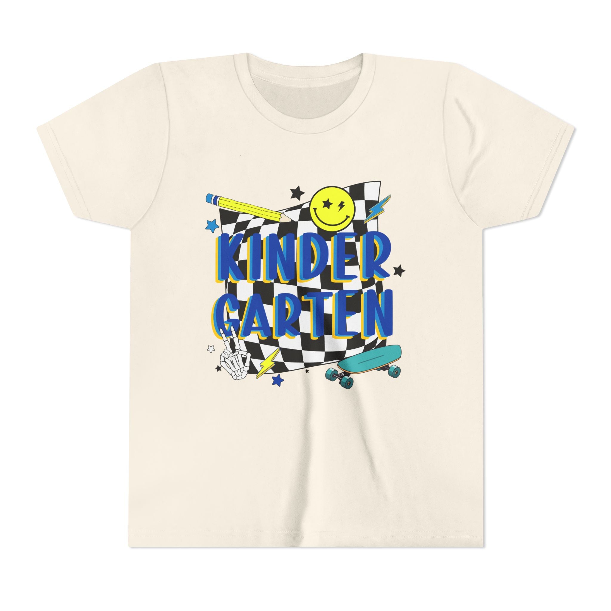 Kindergarten Retro Skate Youth T‑Shirt – Back to School Graphic Tee