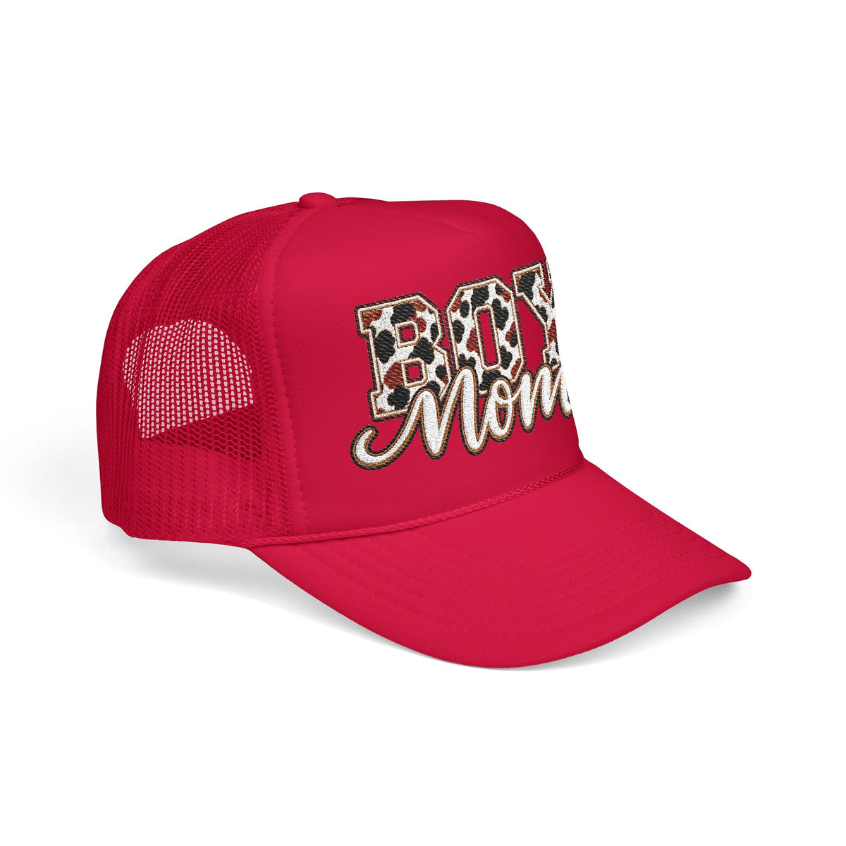 Boy Mom Leopard Foam Trucker Hat